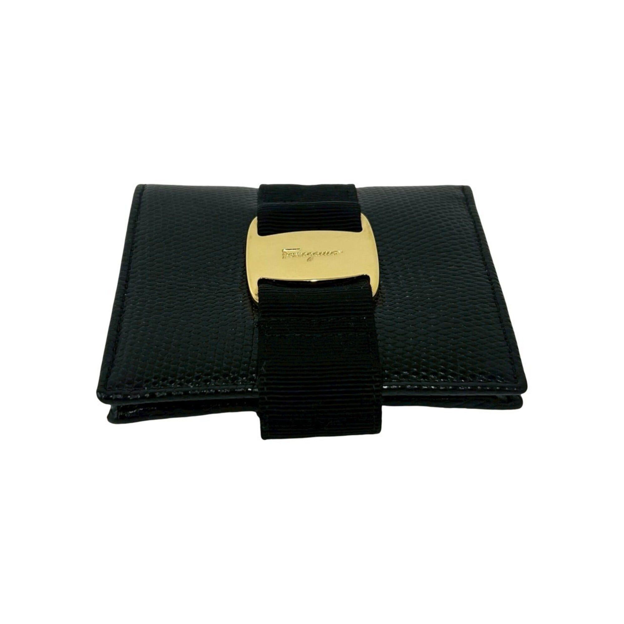 Salvatore Ferragamo Salvatore Ferragamo Vara Leather Bi-fold Wallet, Black, 37122 Size ONE SIZE - 6 Thumbnail