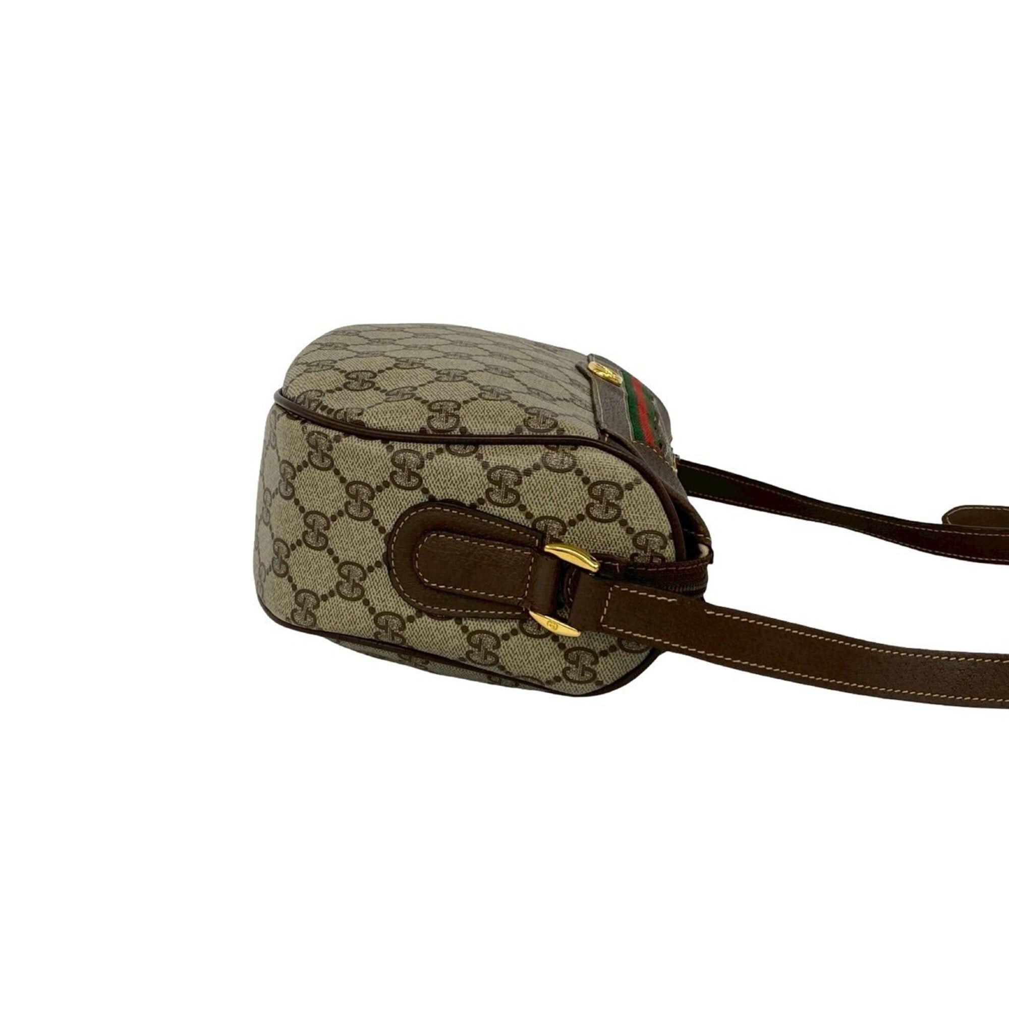 Gucci GUCCI Vintage Sherry Line GG Logo Leather Shoulder Bag, Brown, 28950 Size ONE SIZE - 6 Thumbnail