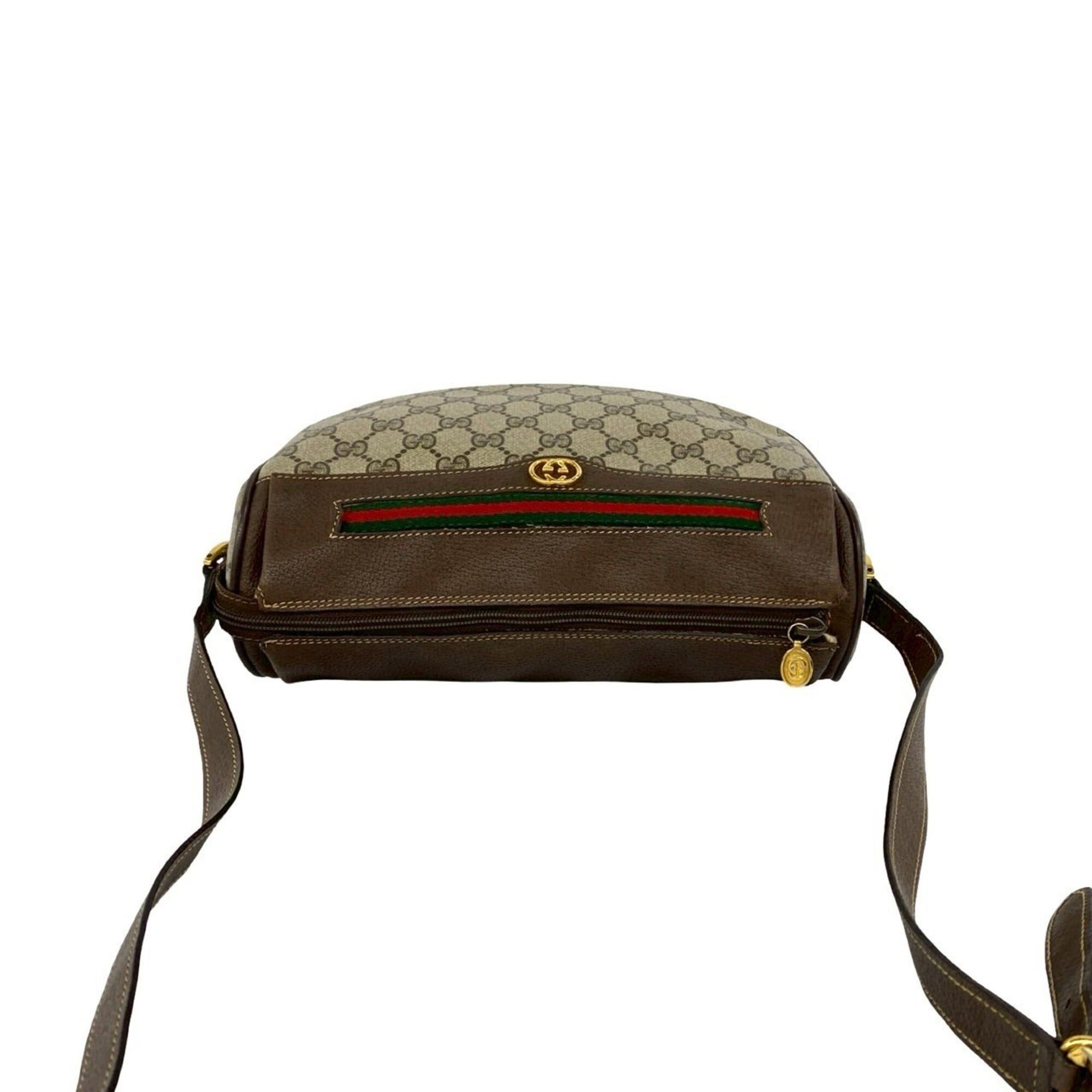 Gucci GUCCI Vintage Sherry Line GG Logo Leather Shoulder Bag, Brown, 28950 Size ONE SIZE - 4 Thumbnail