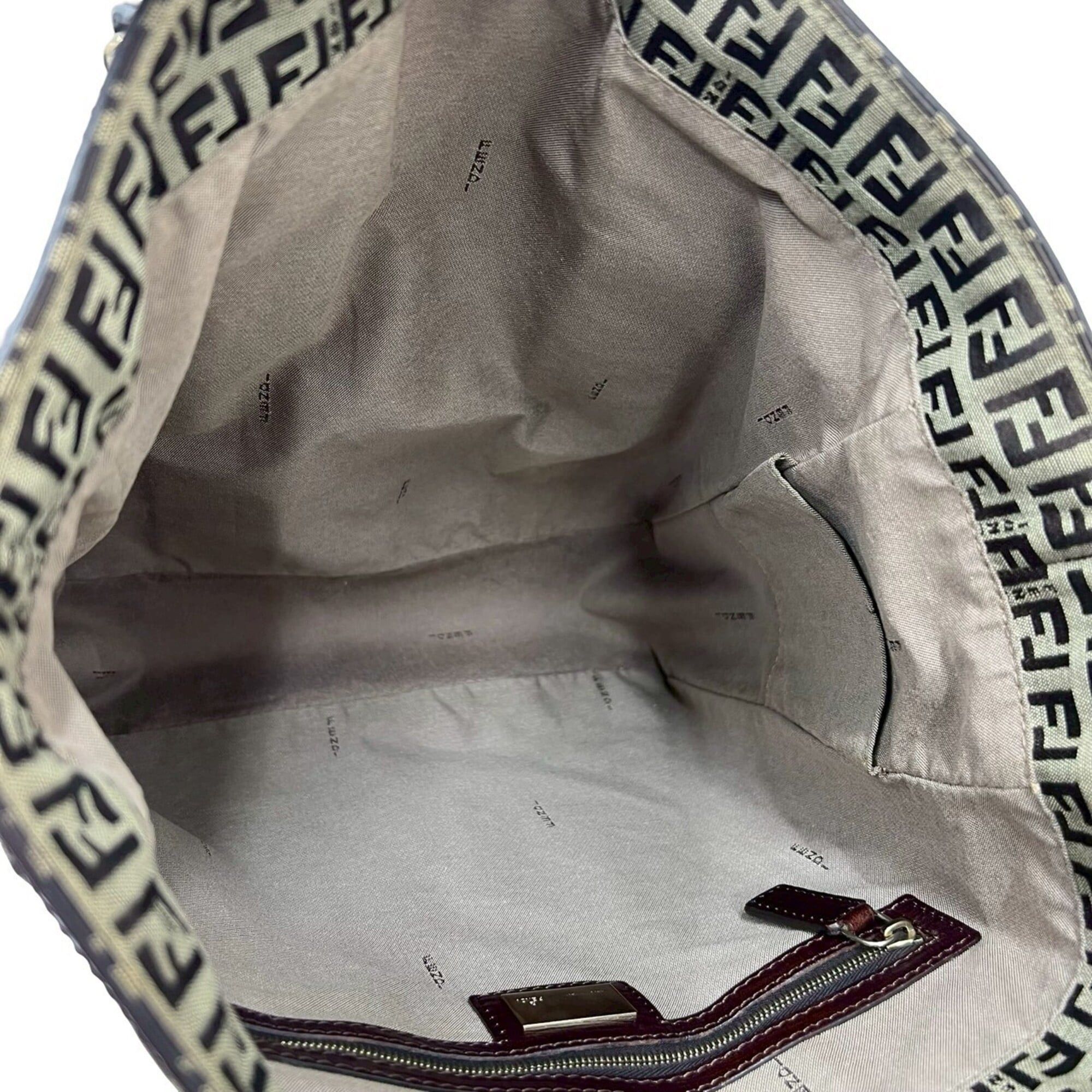 Fendi FENDI Zucchino FF Pattern Canvas Leather Tote Bag Handbag Business Brown 02322 Size ONE SIZE - 9 Thumbnail