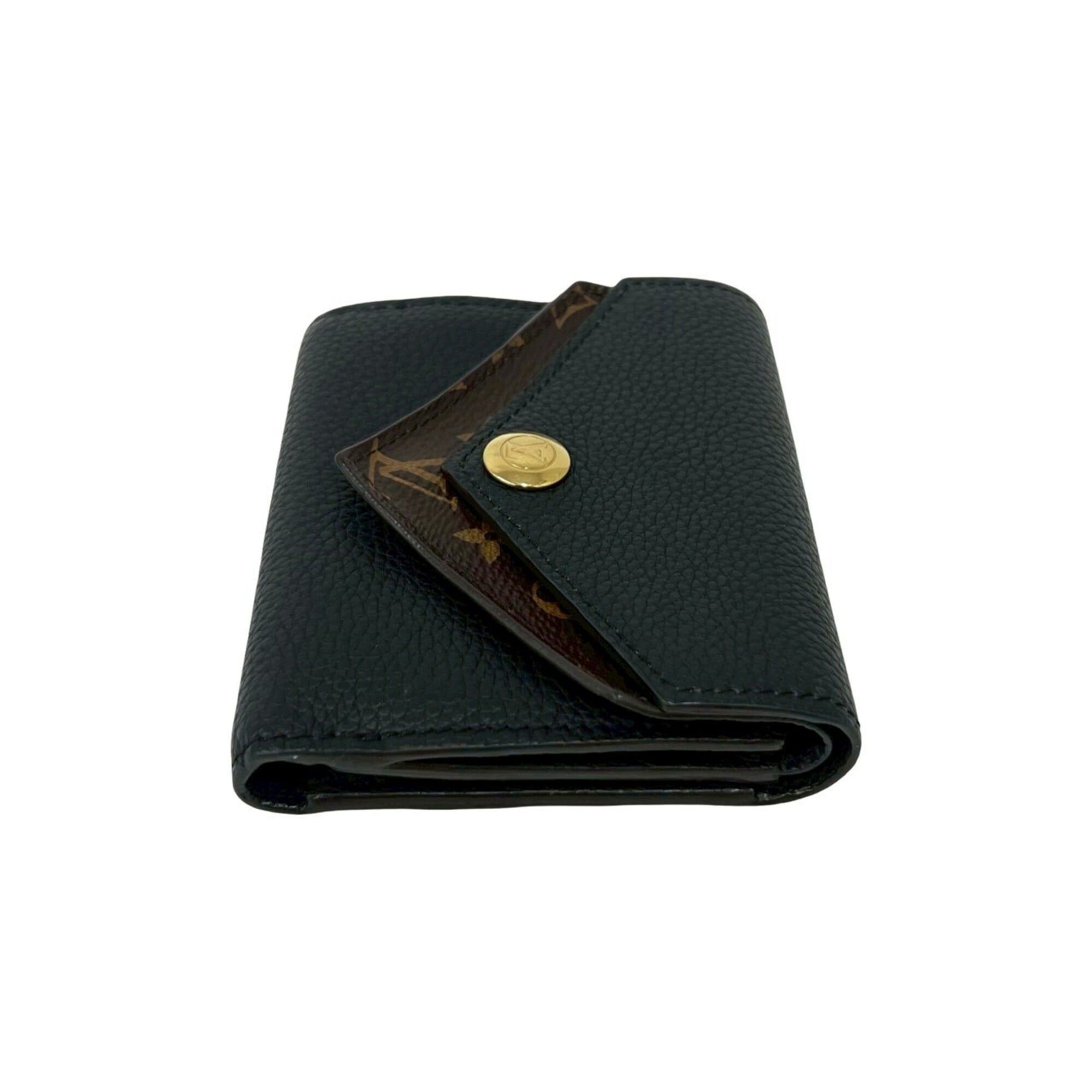 Louis Vuitton LOUIS VUITTON Portefeuille Double Leather Tri-fold Wallet, Compact Black, 36316 Size ONE SIZE - 4 Thumbnail