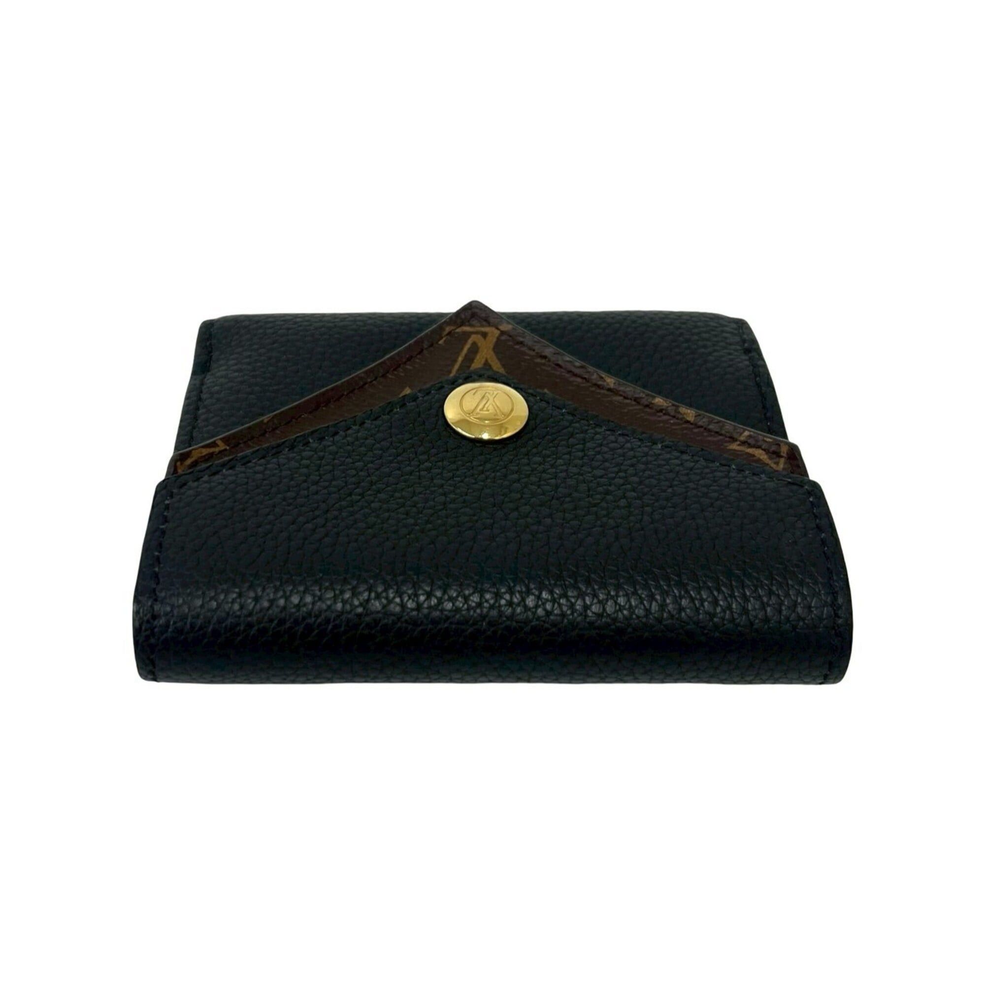 Louis Vuitton LOUIS VUITTON Portefeuille Double Leather Tri-fold Wallet, Compact Black, 36316 Size ONE SIZE - 3 Thumbnail