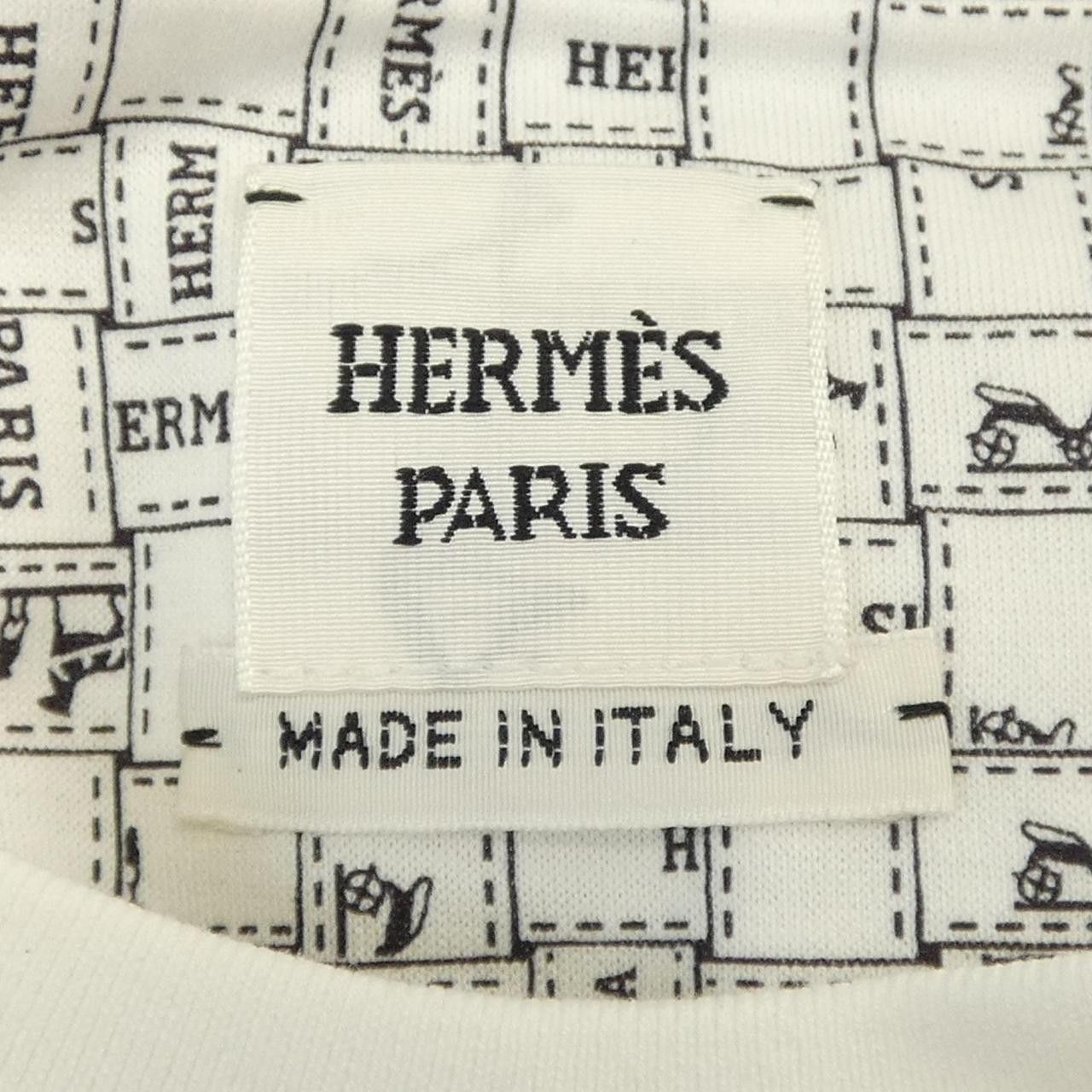 Hermes Hermes Hermes Bolduc Au Carre Cotton TShirt Textile T-Shirts DUTY FREE for USA Size ONE SIZE - 4 Thumbnail