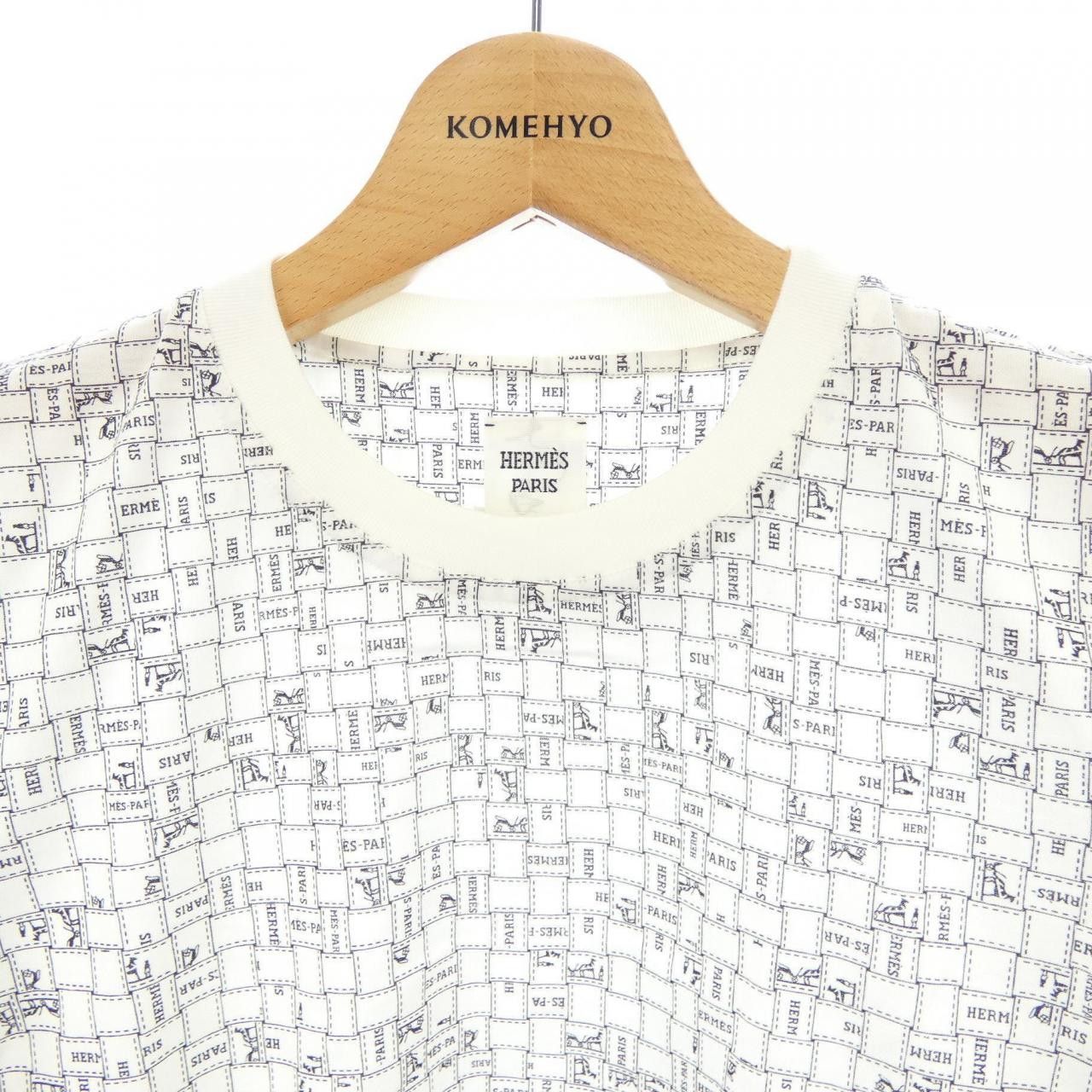 Hermes Hermes Hermes Bolduc Au Carre Cotton TShirt Textile T-Shirts DUTY FREE for USA Size ONE SIZE - 5 Thumbnail