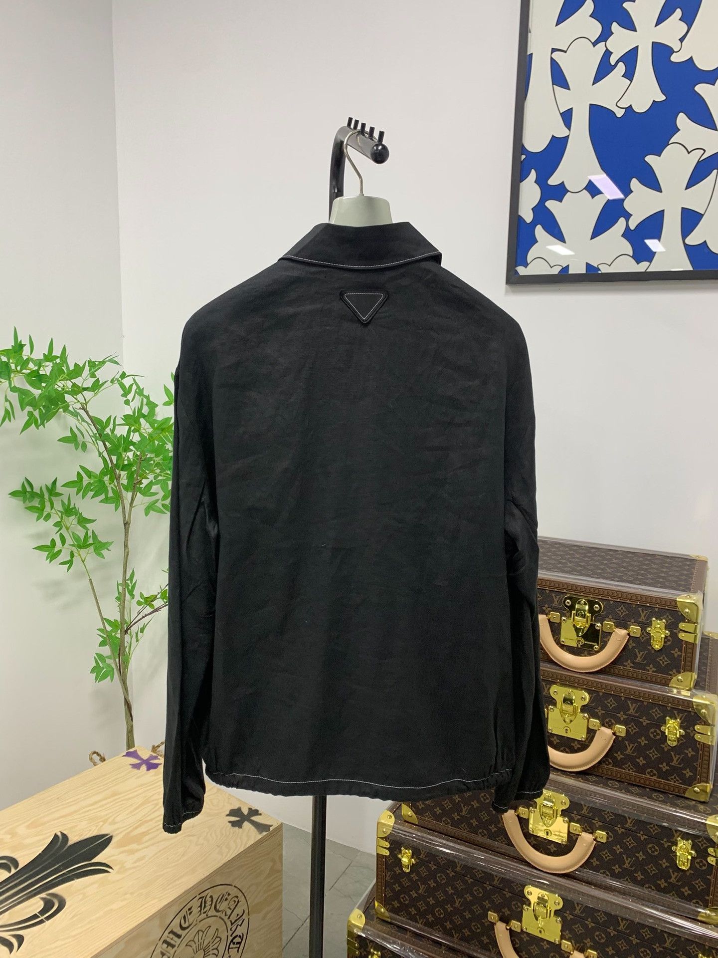 Prada Prada Contrast Stitch Linen Jacket Size S Size US S / EU 44-46 / 1 - 3 Thumbnail