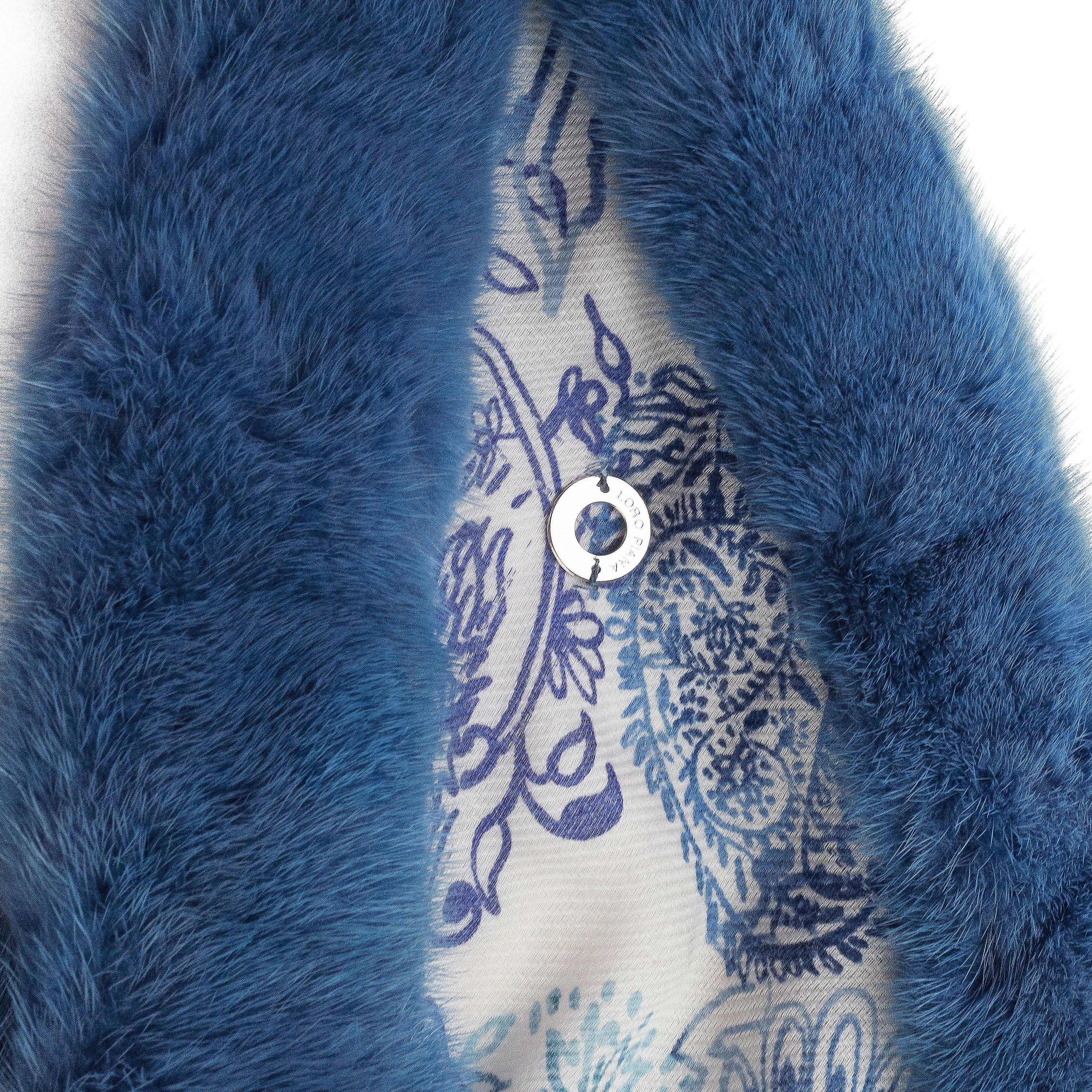 Loro Piana PAISLEY PRINT BLUE SHAWL SIZE OS Size ONE SIZE - 4 Thumbnail