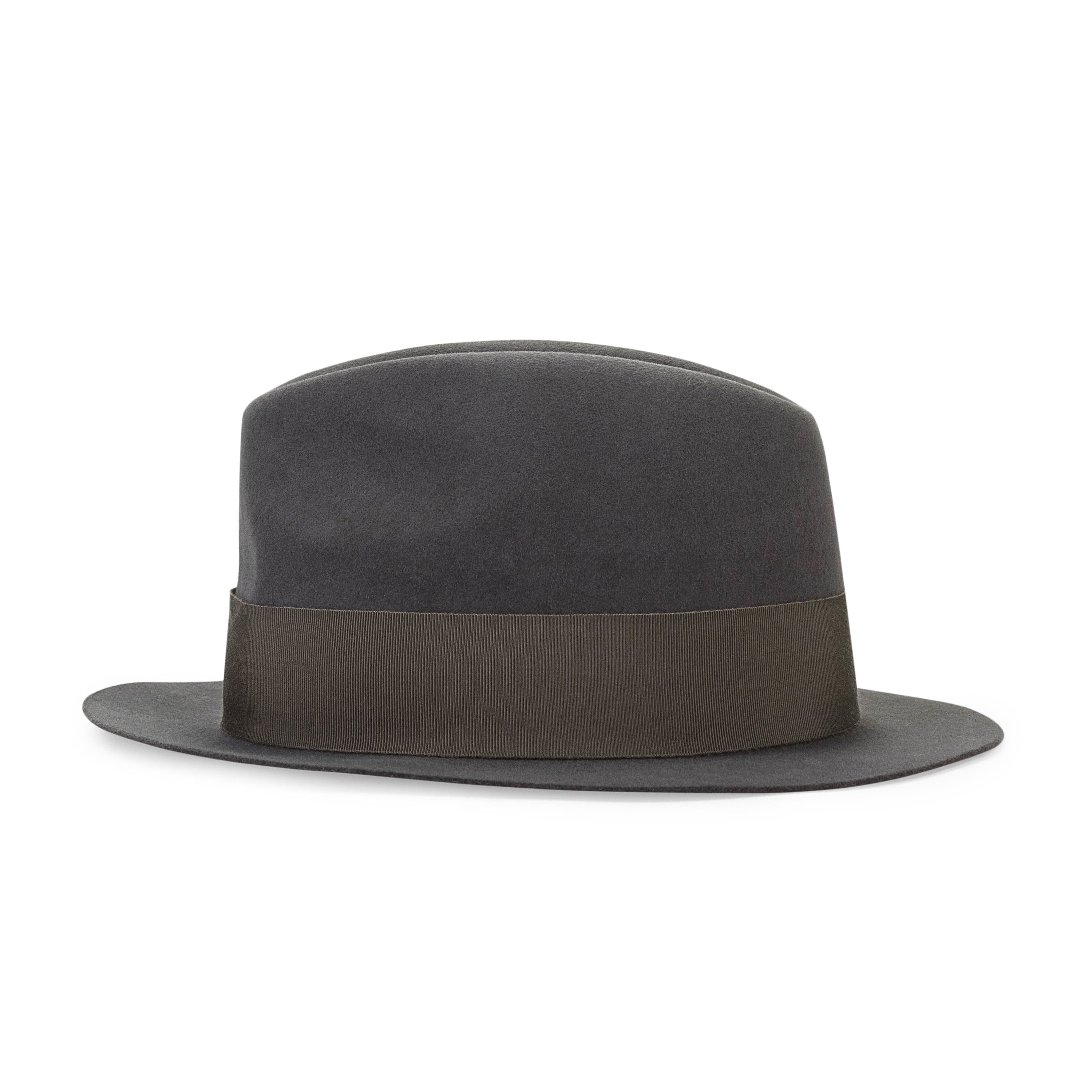 Loro Piana RABBIT GRAY FEDORA HAT SIZE L Size ONE SIZE - 3 Thumbnail