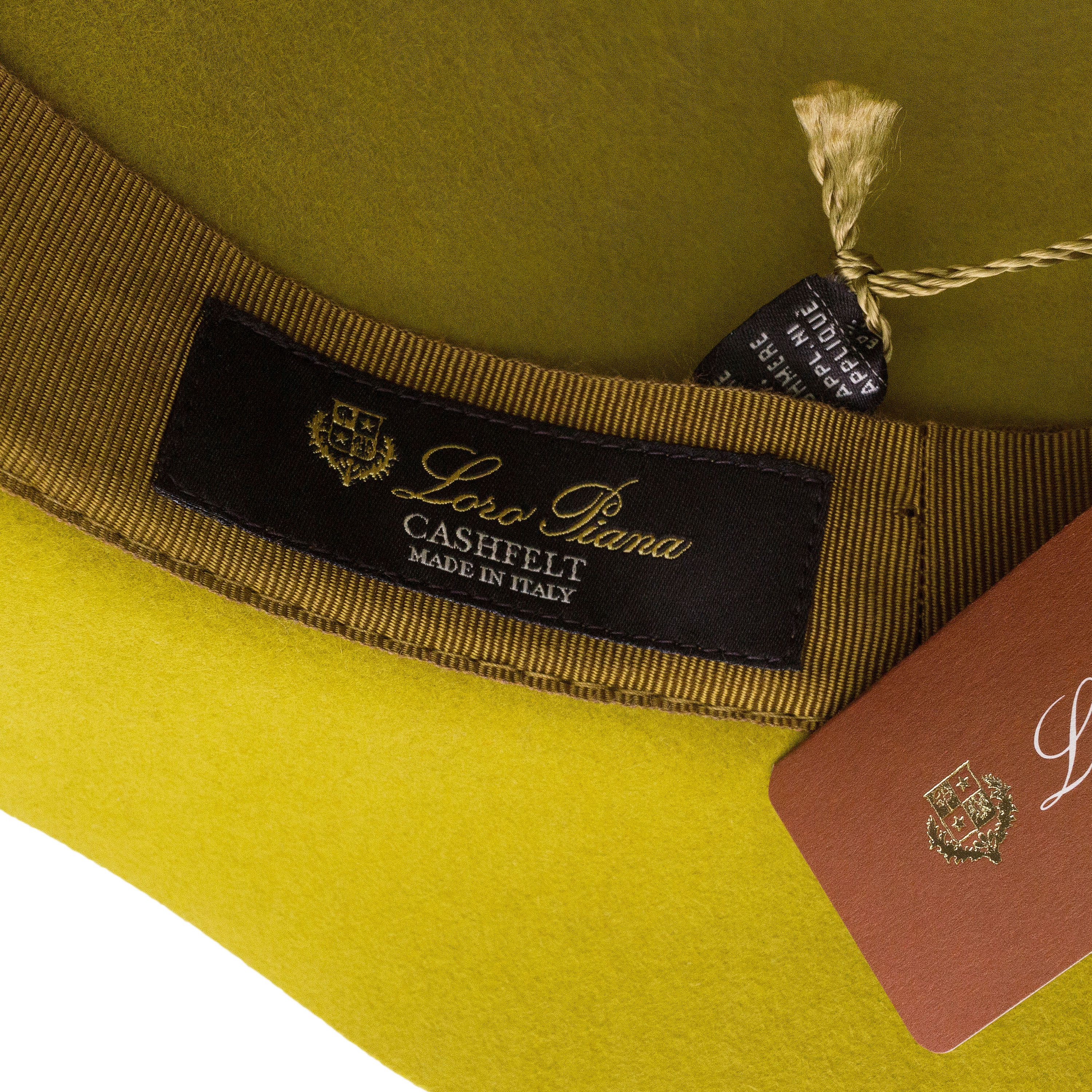 Loro Piana RABBIT CASHMERE BLEND MUSTARD FEDORA HAT SIZE S Size ONE SIZE - 6 Thumbnail