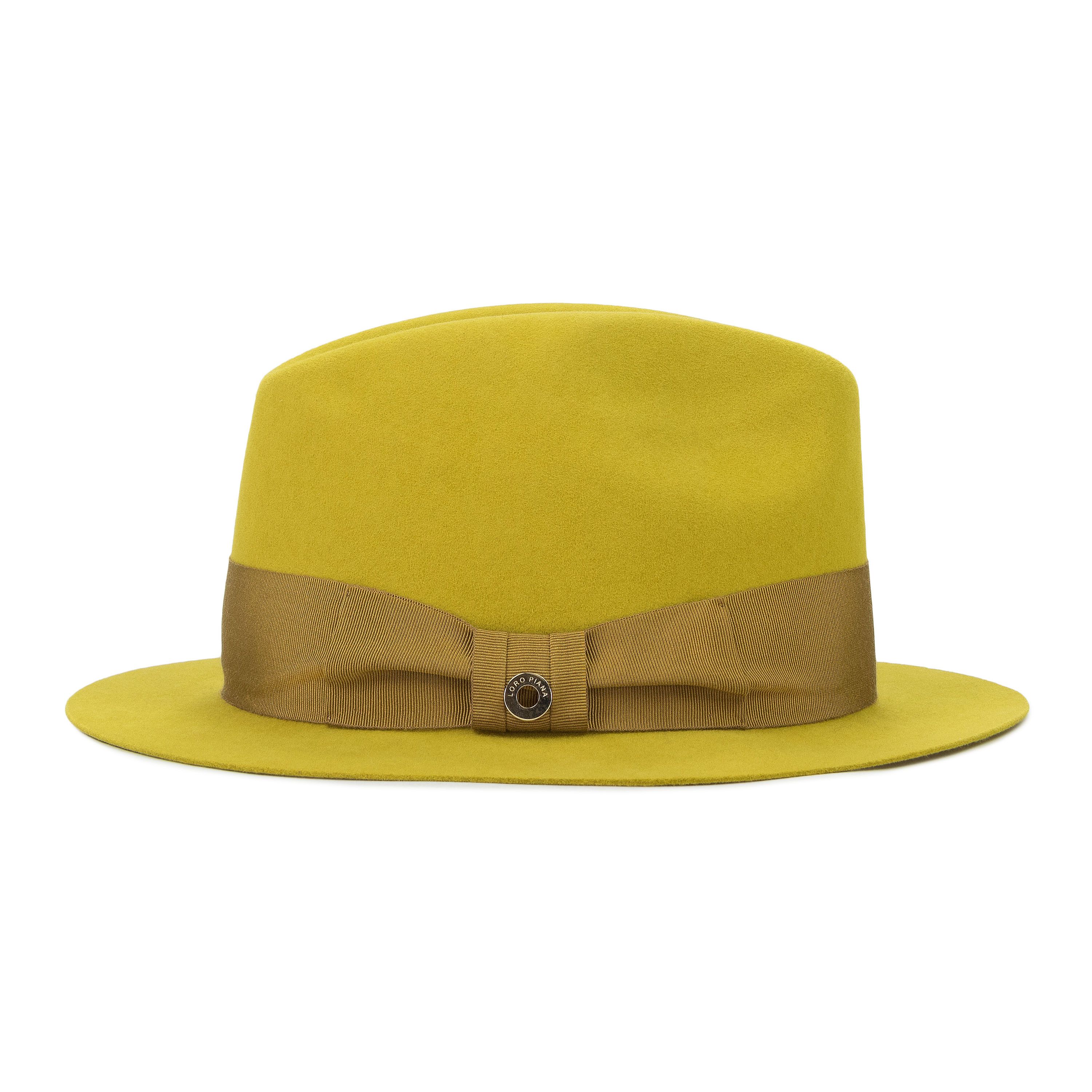 Loro Piana RABBIT CASHMERE BLEND MUSTARD FEDORA HAT SIZE S Size ONE SIZE - 3 Thumbnail