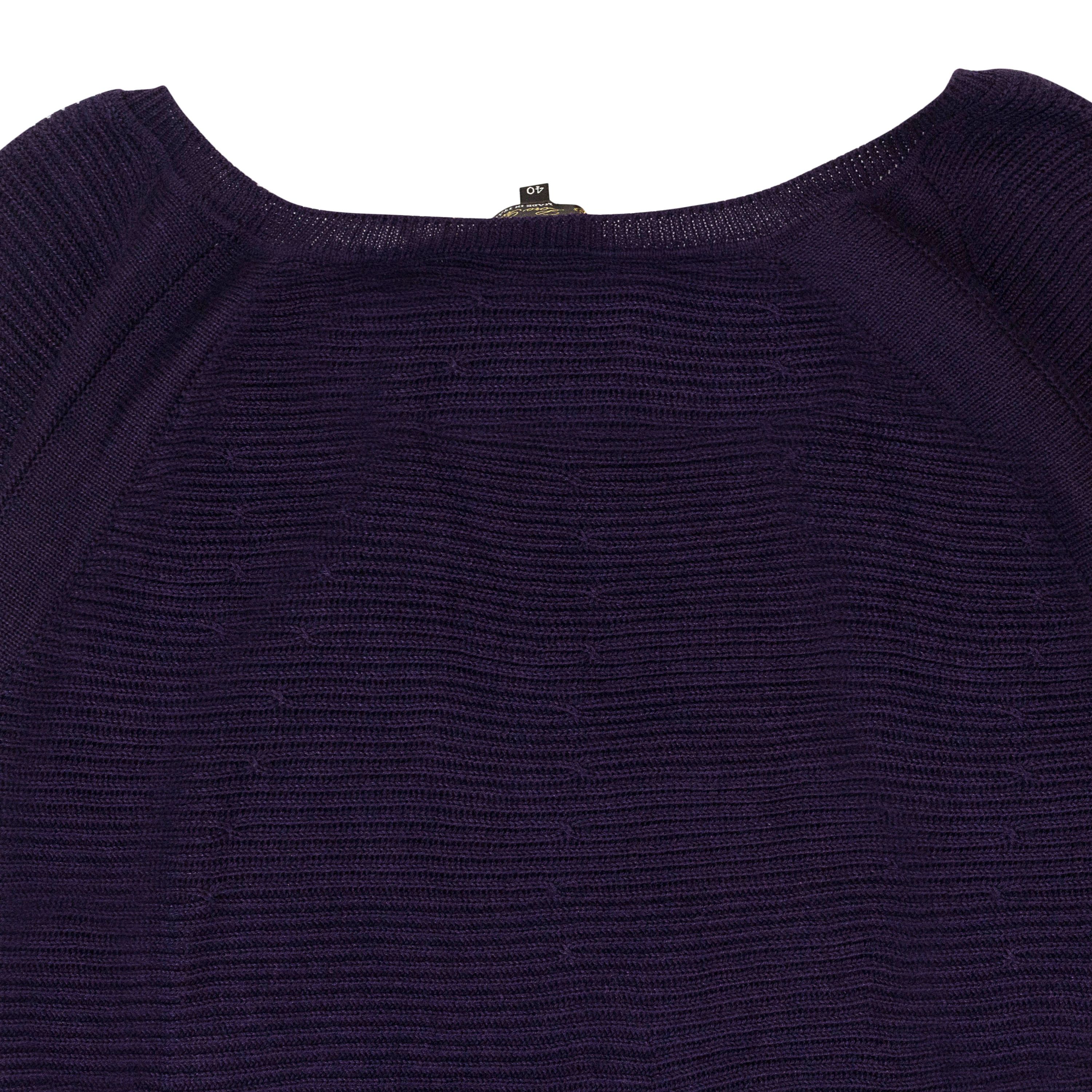 Loro Piana CASHMERE SCOOP NECK DEEP PURPLE SWEATER SIZE 44 Size M / US 6-8 / IT 42-44 - 4 Thumbnail