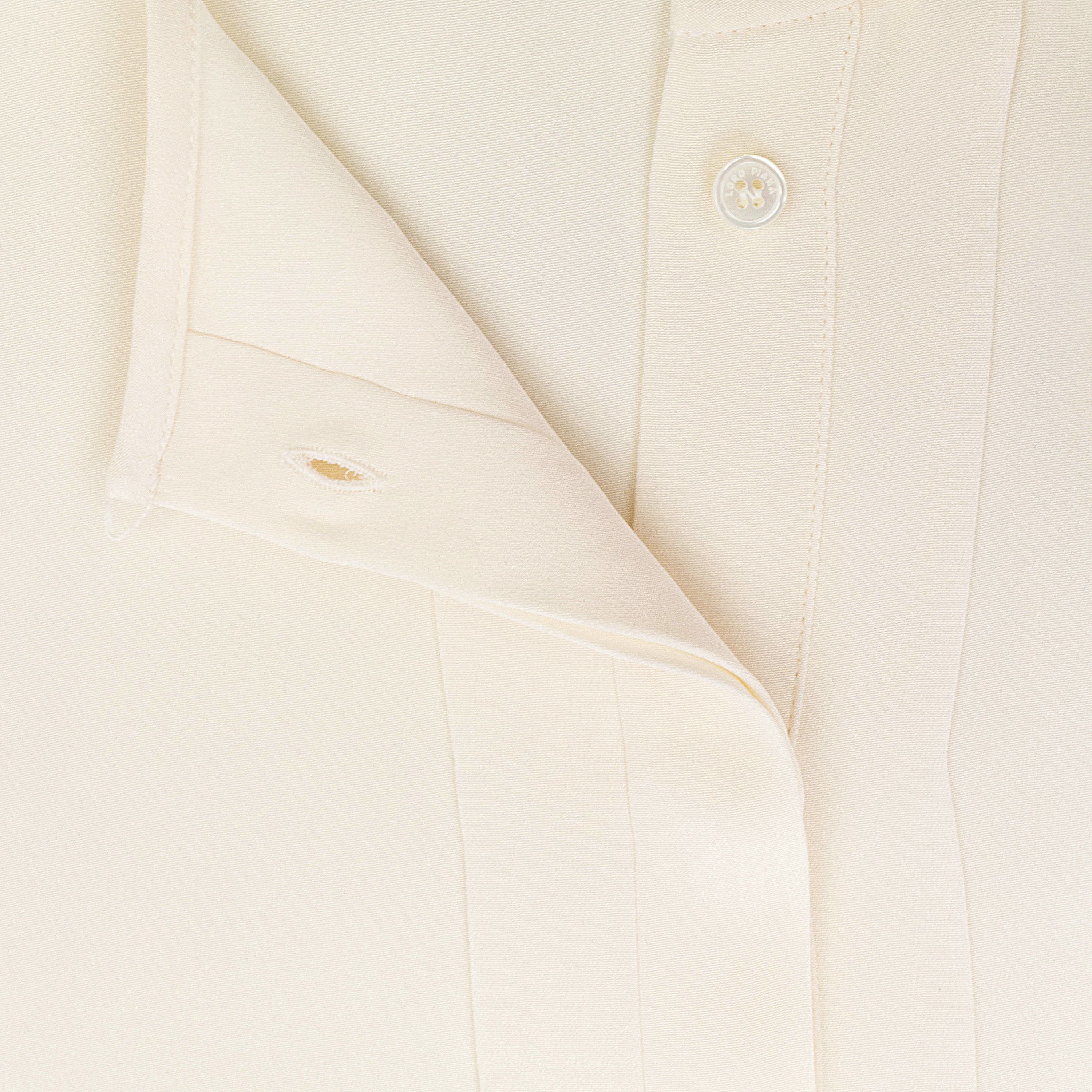Loro Piana CREW NECK LONG SLEEVE WHITE BLOUSE SIZE 46 Size L / US 10 / IT 46 - 5 Thumbnail