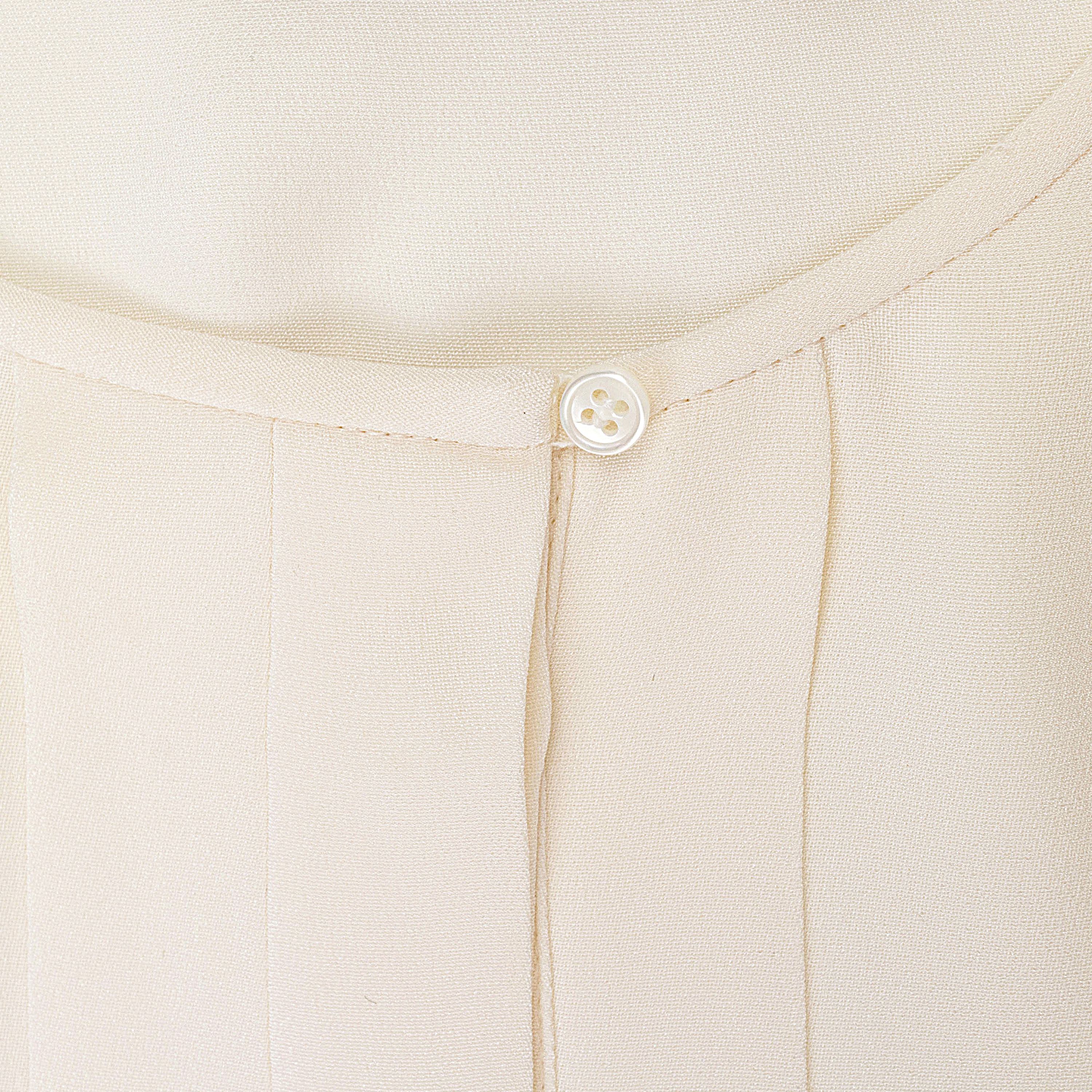 Loro Piana CREW NECK LONG SLEEVE WHITE BLOUSE SIZE 46 Size L / US 10 / IT 46 - 3 Thumbnail
