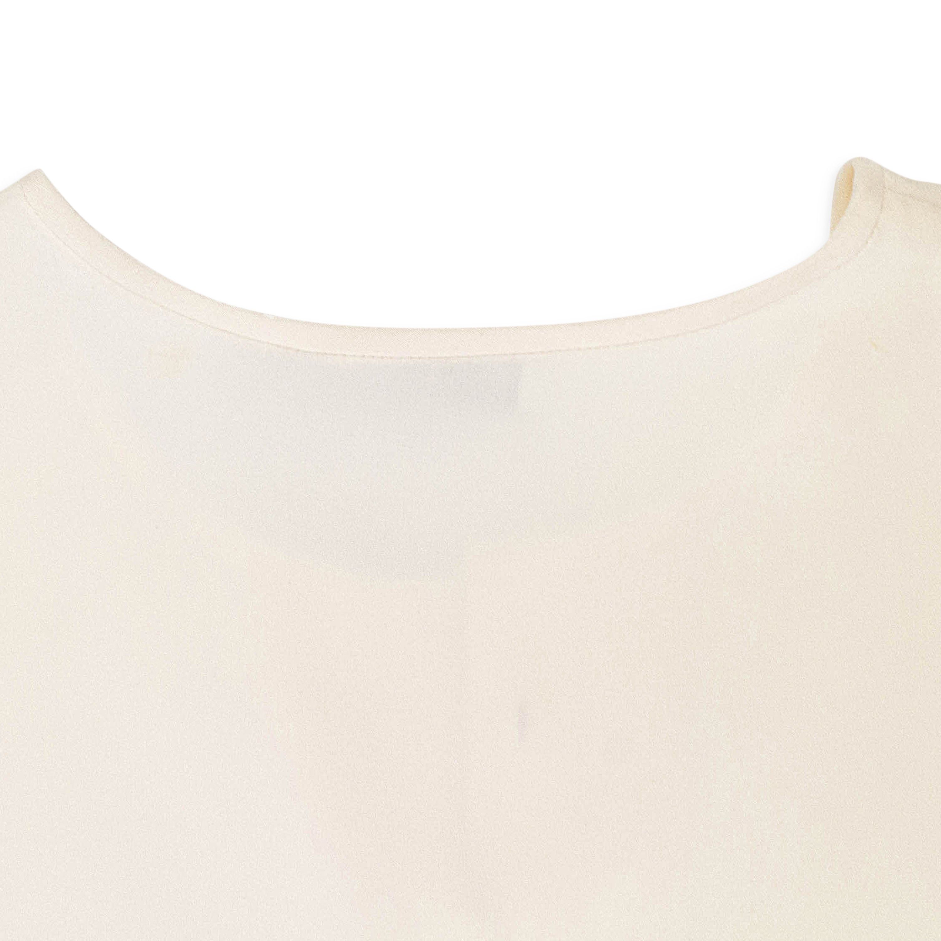Loro Piana CREW NECK LONG SLEEVE WHITE BLOUSE SIZE 46 Size L / US 10 / IT 46 - 4 Thumbnail