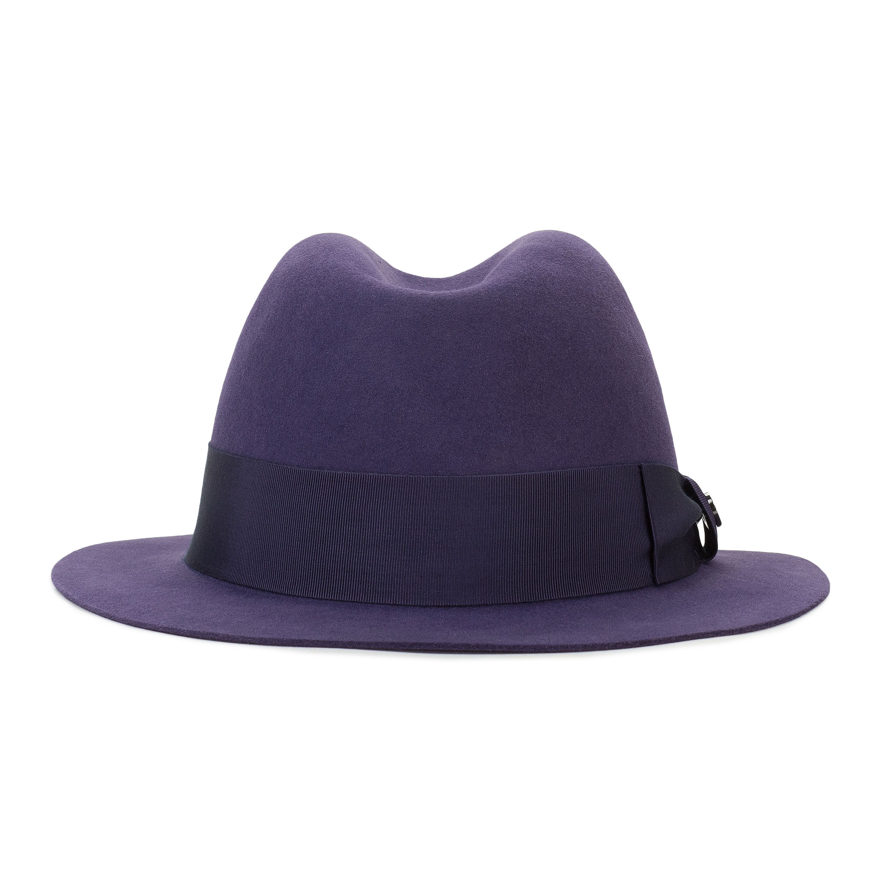 Loro Piana CASHMERE BRIM DARK PURPLE HAT SIZE M Size ONE SIZE - 2 Thumbnail