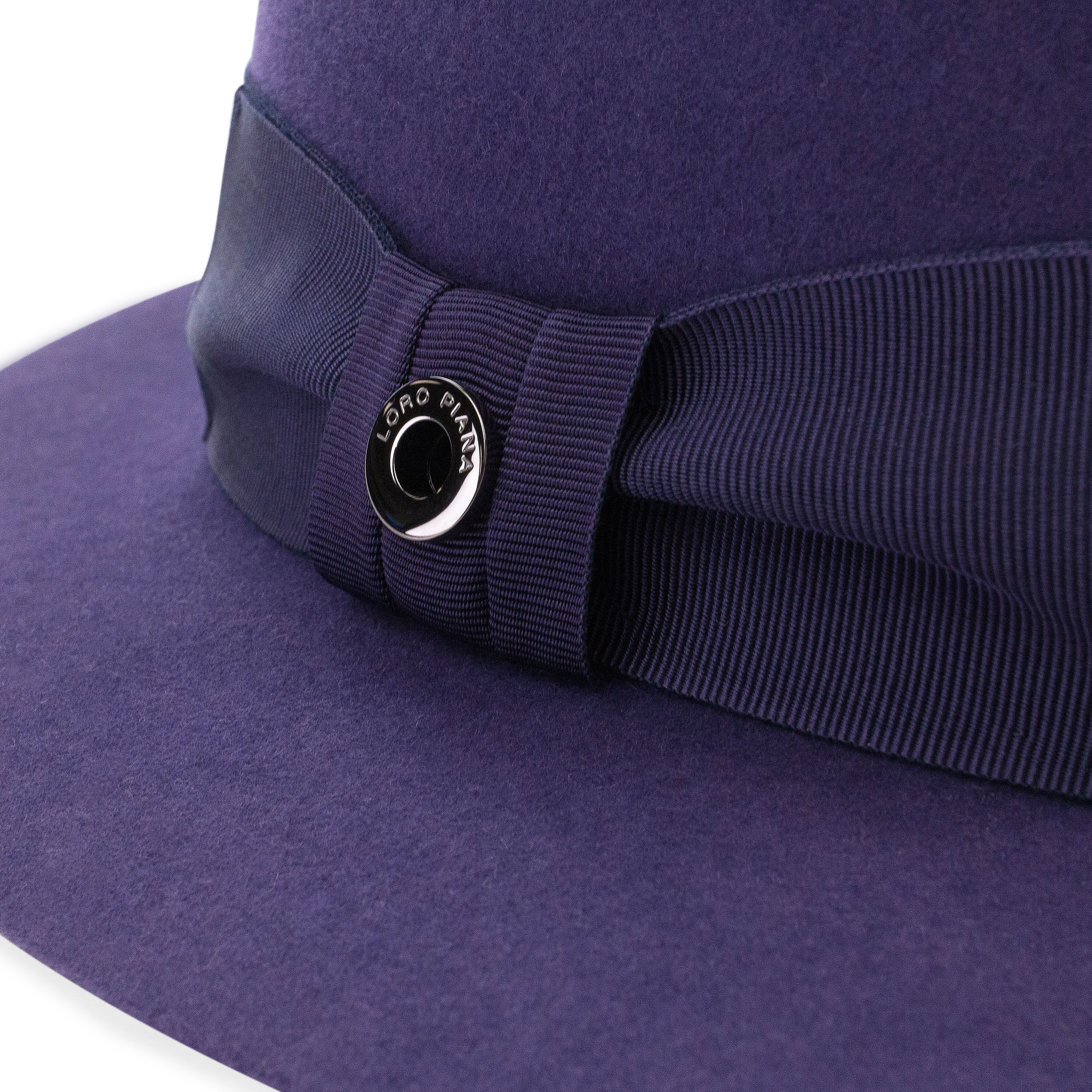 Loro Piana CASHMERE BRIM DARK PURPLE HAT SIZE M Size ONE SIZE - 5 Thumbnail