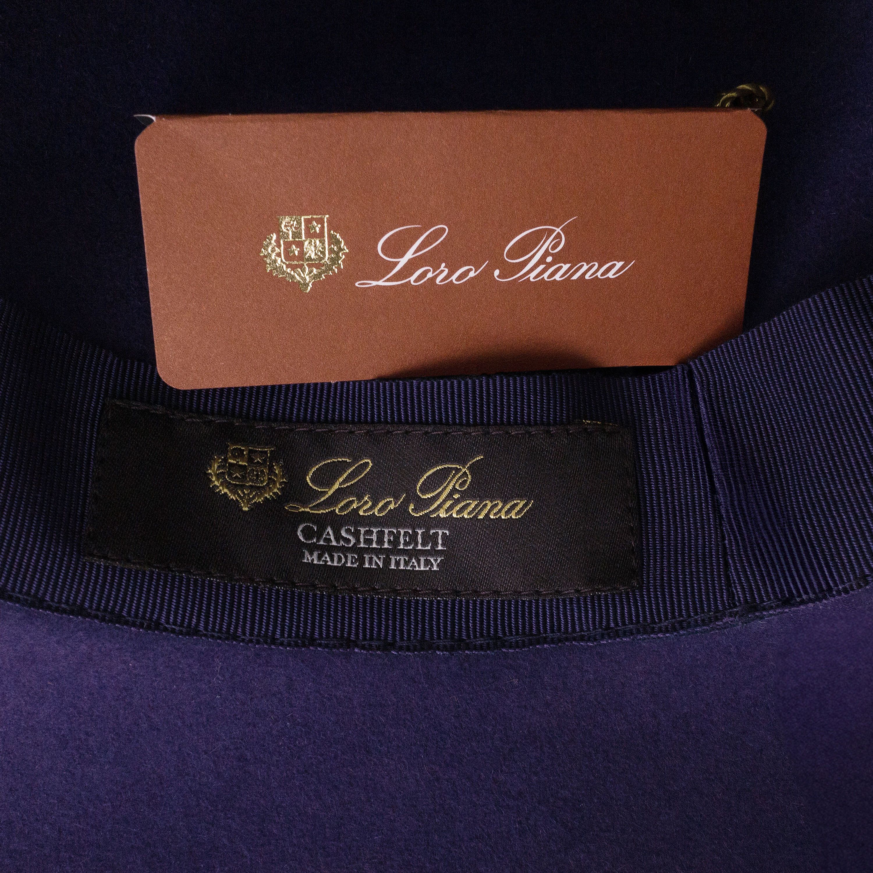 Loro Piana CASHMERE BRIM DARK PURPLE HAT SIZE M Size ONE SIZE - 6 Thumbnail