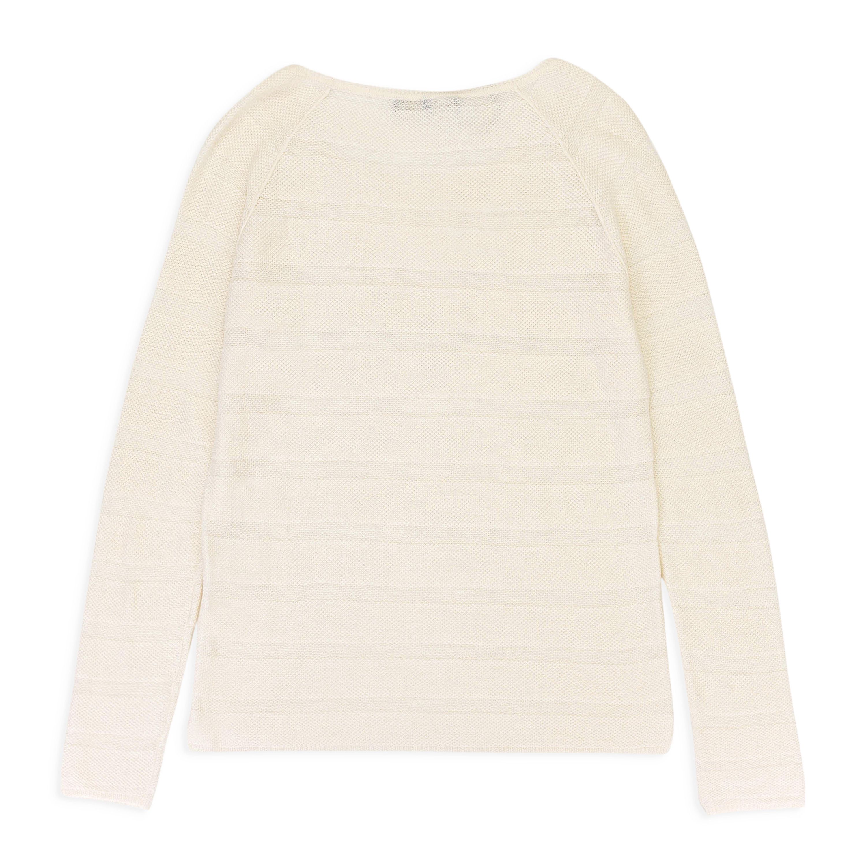 Loro Piana CASHMERE SCOOP NECK WHITE SWEATER SIZE 44 Size M / US 6-8 / IT 42-44 - 2 Thumbnail