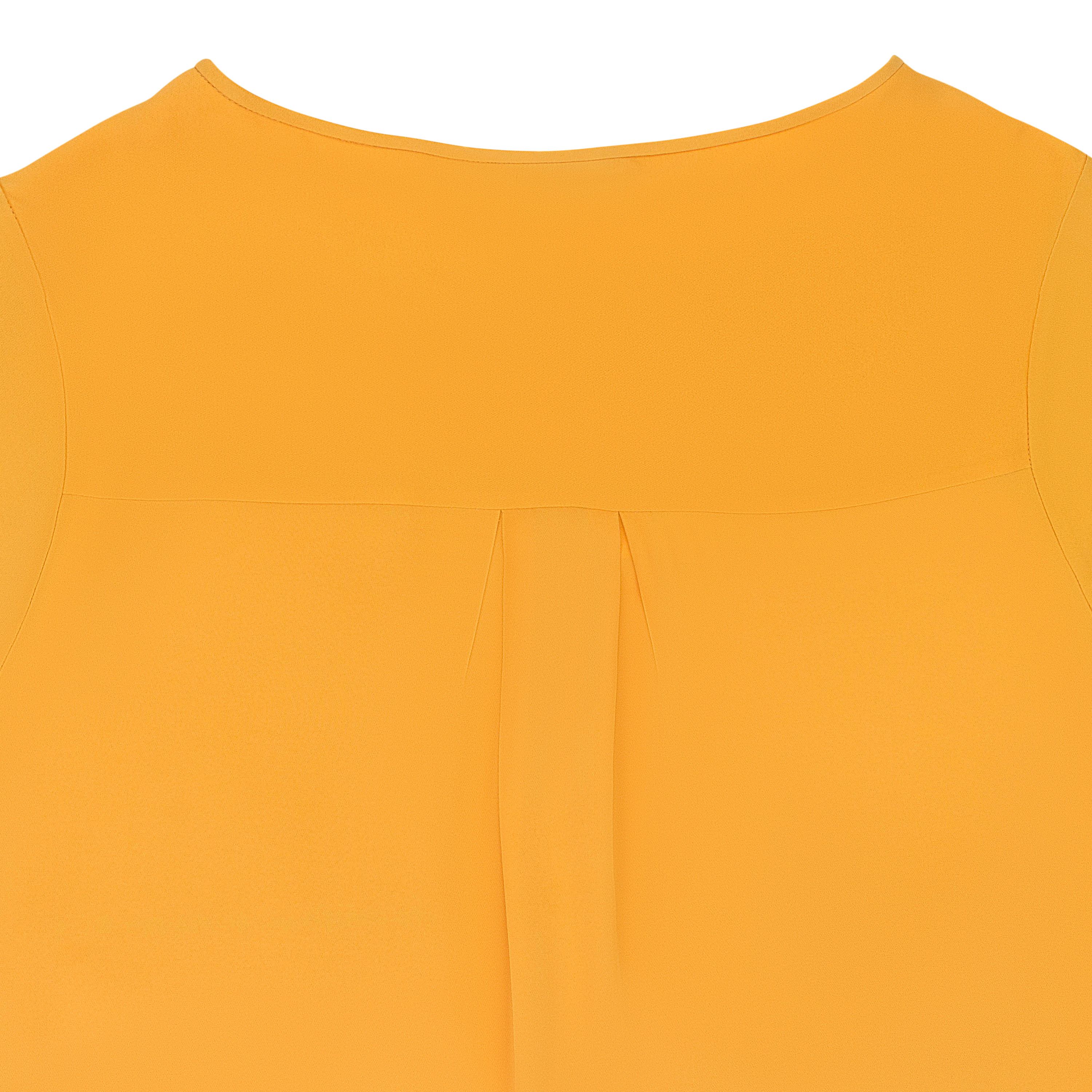 Loro Piana SCOOP NECK SHORT SLEEVE ORANGE BLOUSE SIZE 40 Size S / US 4 / IT 40 - 4 Thumbnail