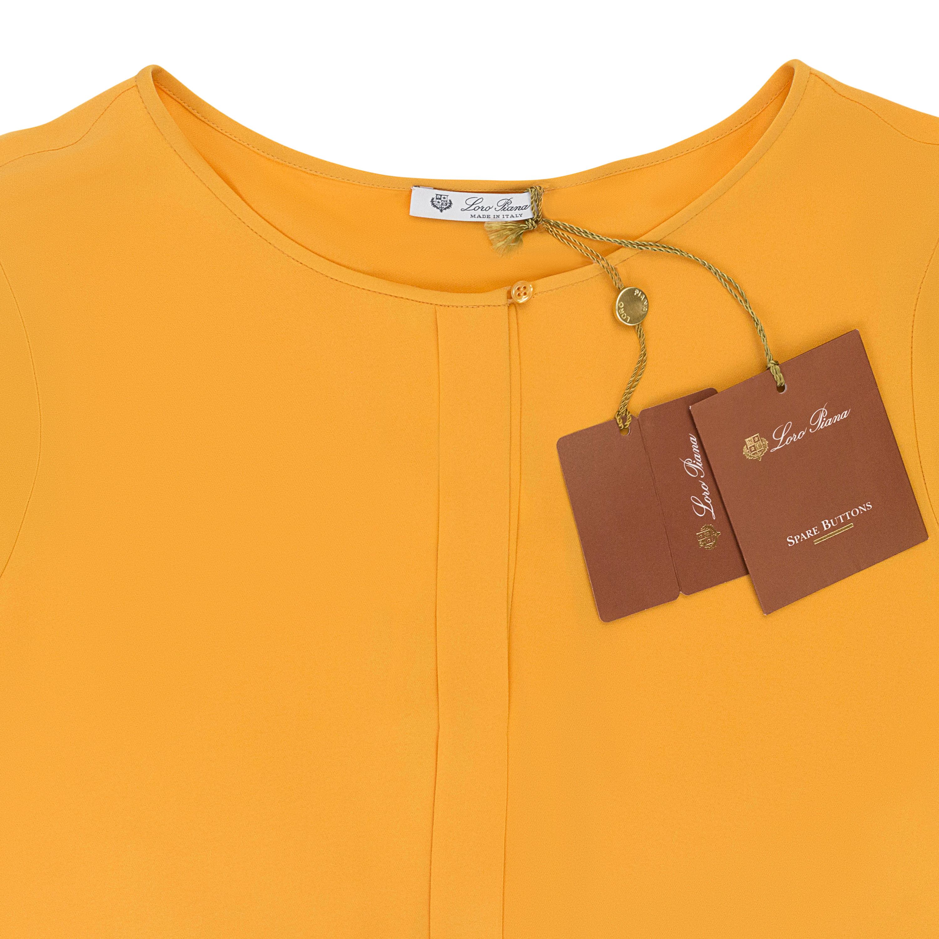 Loro Piana SCOOP NECK SHORT SLEEVE ORANGE BLOUSE SIZE 44 Size M / US 6-8 / IT 42-44 - 3 Thumbnail