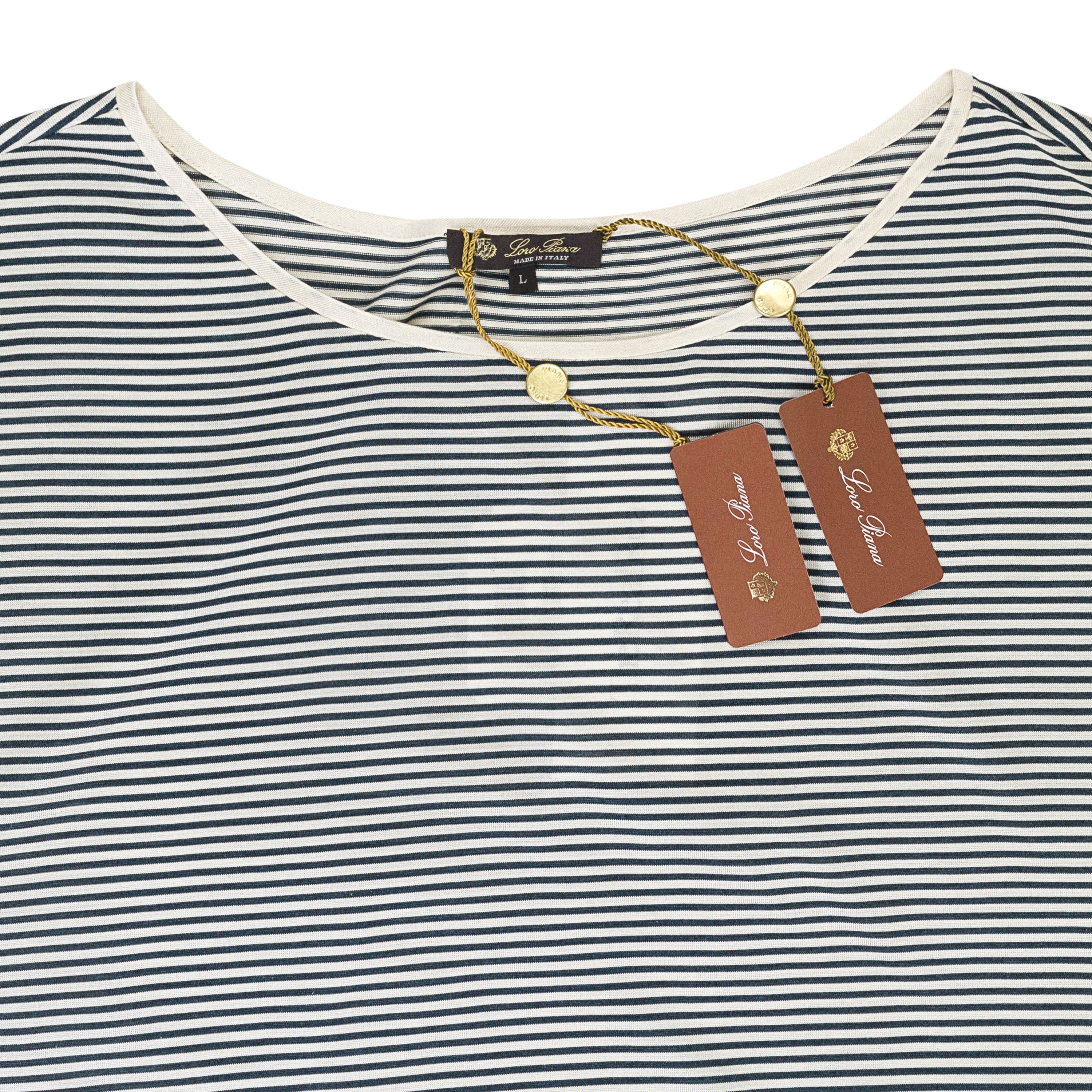 Loro Piana CASHMERE STRIPED WHITE?BLACK SWEATER SIZE M Size M / US 6-8 / IT 42-44 - 3 Thumbnail
