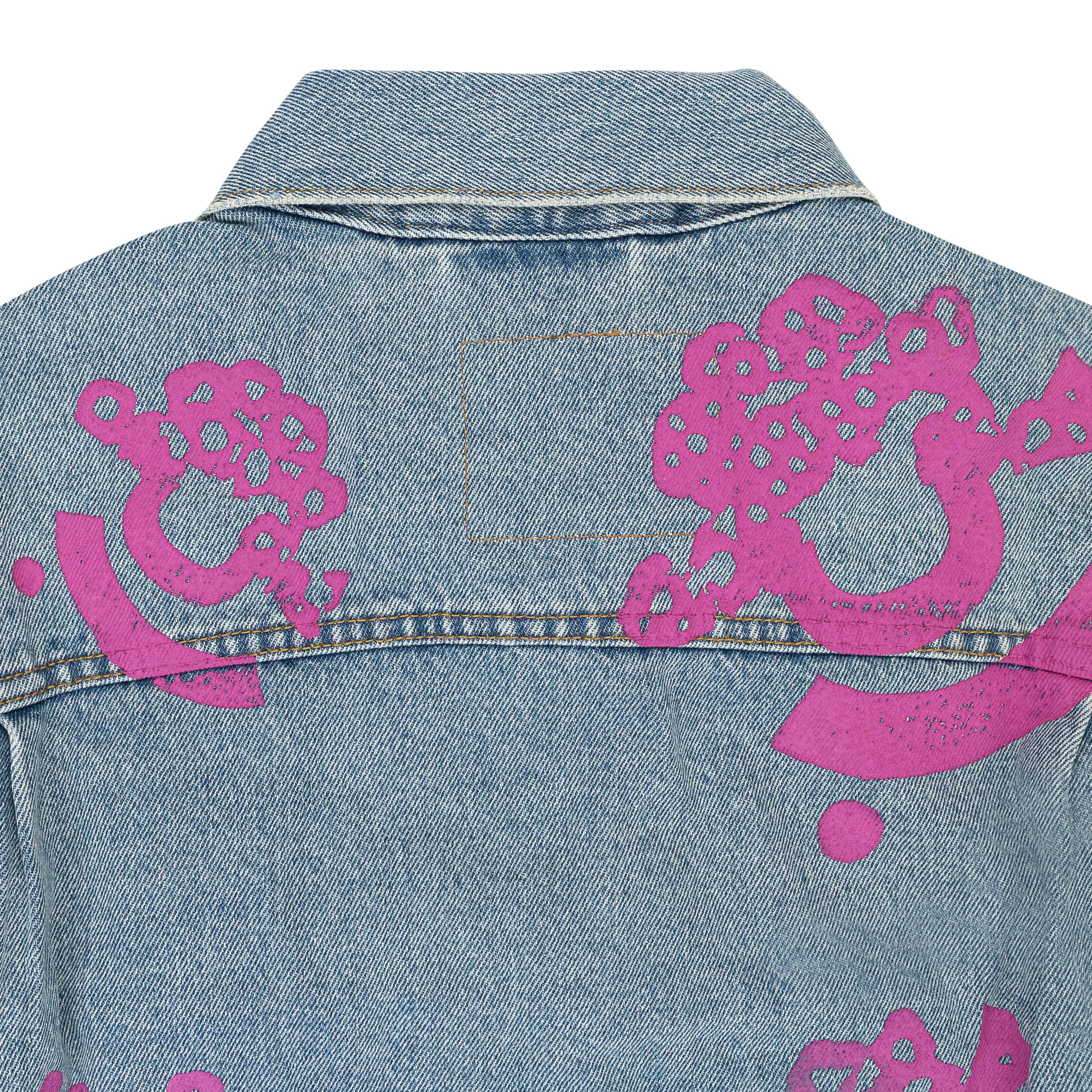 DENIM TEARS Light Wash Pink & Green Bstroy Denim Jacket Size M Size US M / EU 48-50 / 2 - 4 Thumbnail