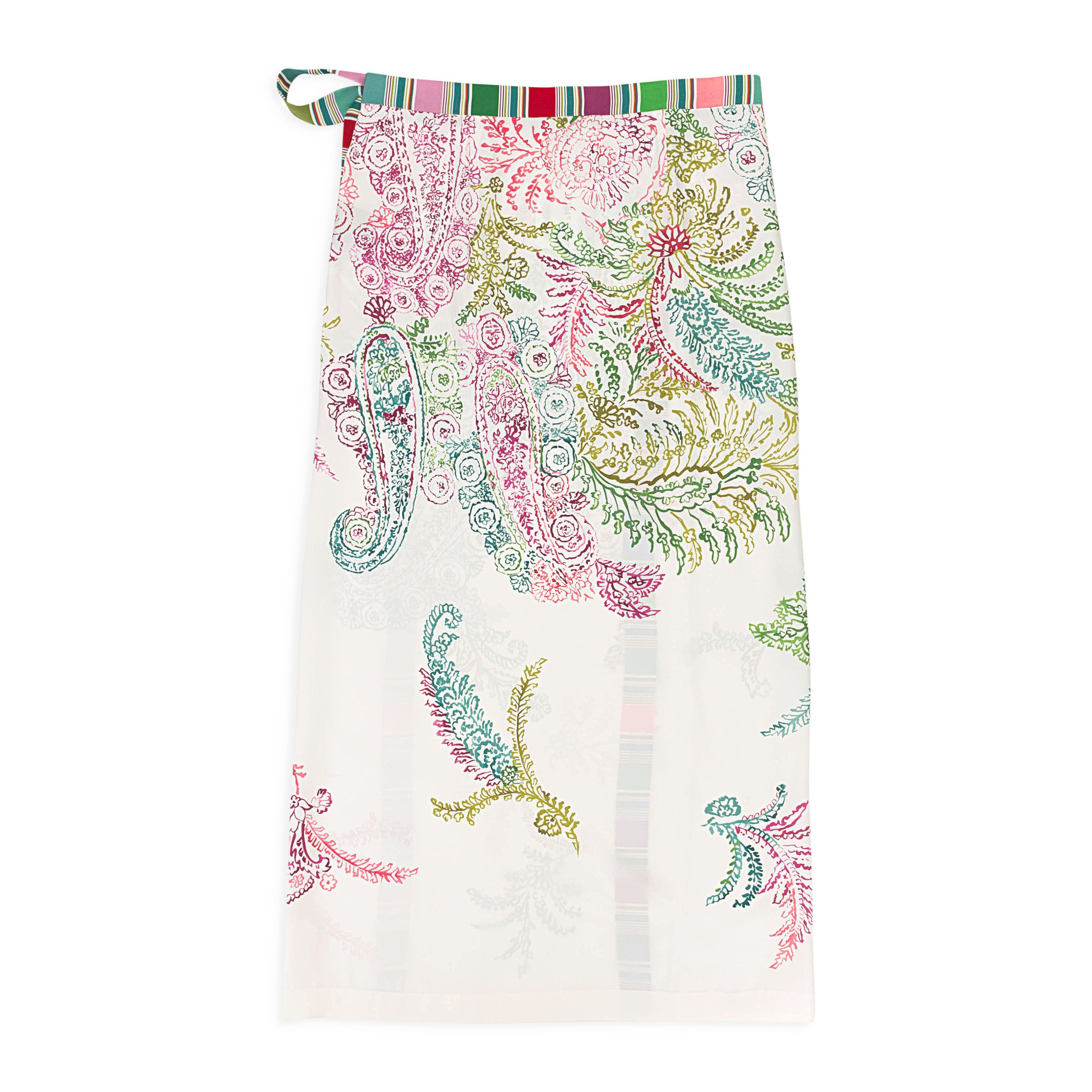 Loro Piana PRINTED MIDI LENGTH BLUE SKIRT SIZE XS Size 26" / US 2 / IT 38 - 2 Thumbnail