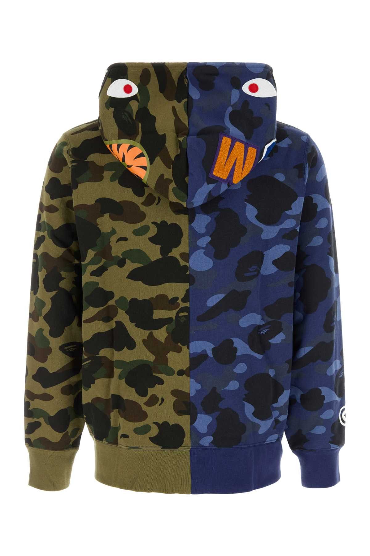 Bape Printed Cotton Split Camo Shark Sweatshirt Size US L / EU 52-54 / 3 - 2 Thumbnail