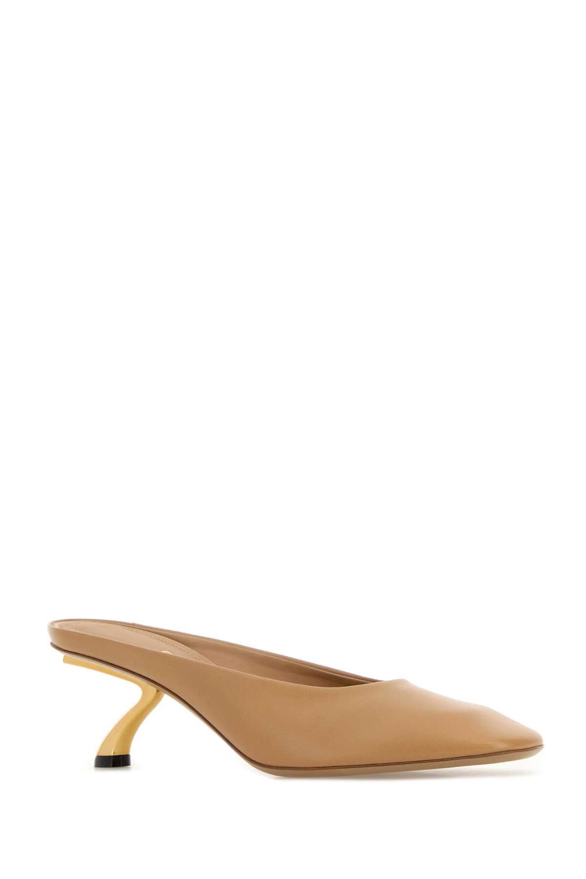 Salvatore Ferragamo Beige Leather Safi 55 Mules Size US 8.5 / IT 38.5 - 2 Thumbnail