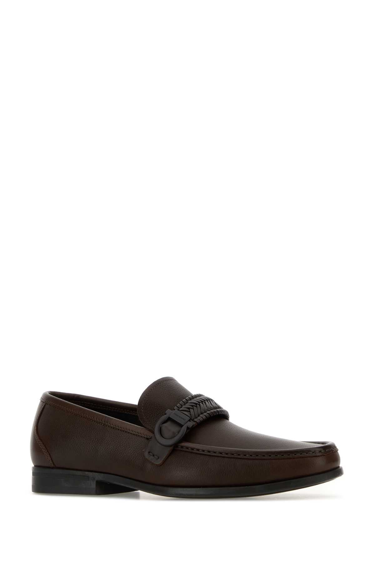 Salvatore Ferragamo Dark Brown Leather Caspian Loafers Size US 8.5 / EU 41-42 - 2 Thumbnail