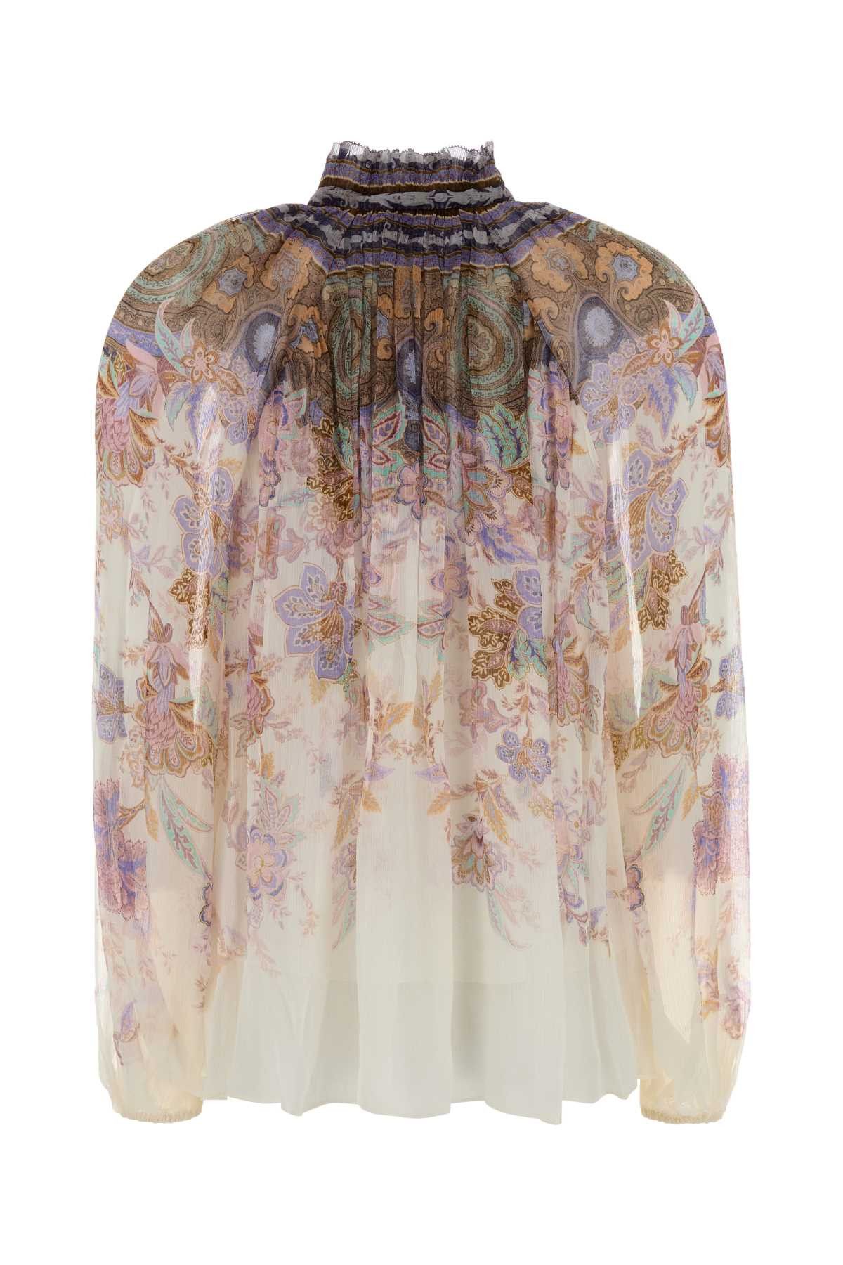 Zimmermann Printed Crepe Luna Blouse Size XS / US 0-2 / IT 36-38 - 2 Thumbnail