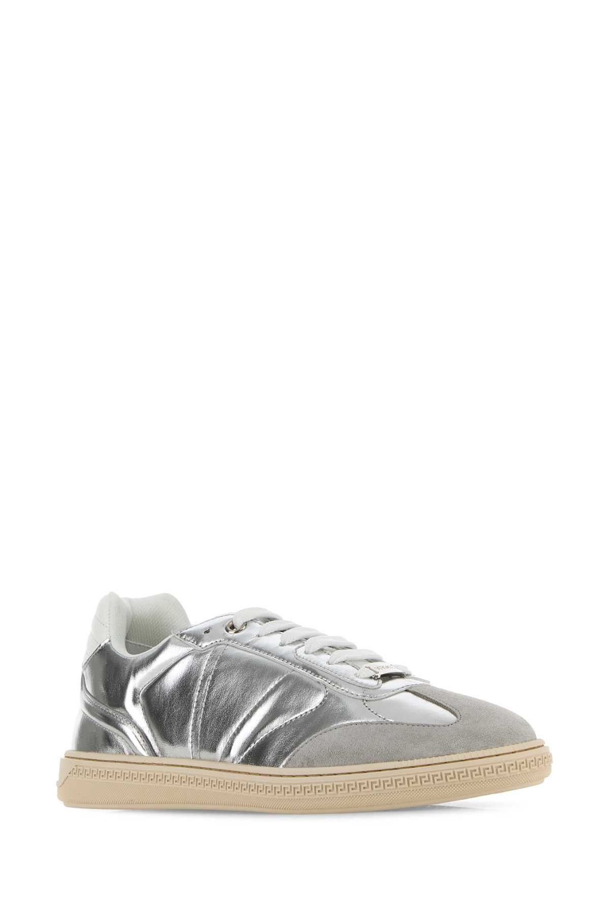 Versace Silver Leather Free Sneakers Size US 11 / EU 44 - 2 Thumbnail