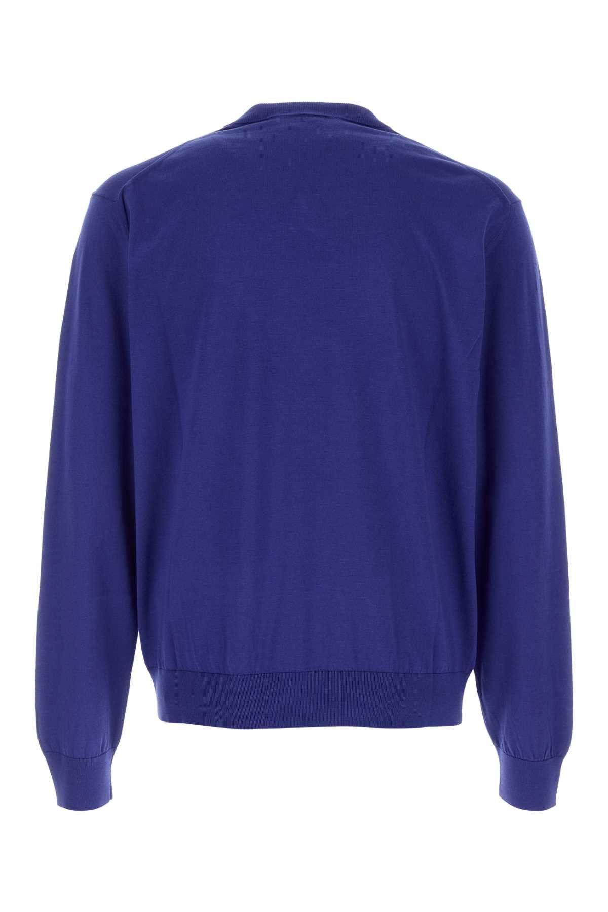 Versace Blue Silk Blend Sweater Size US XL / EU 56 / 4 - 2 Thumbnail