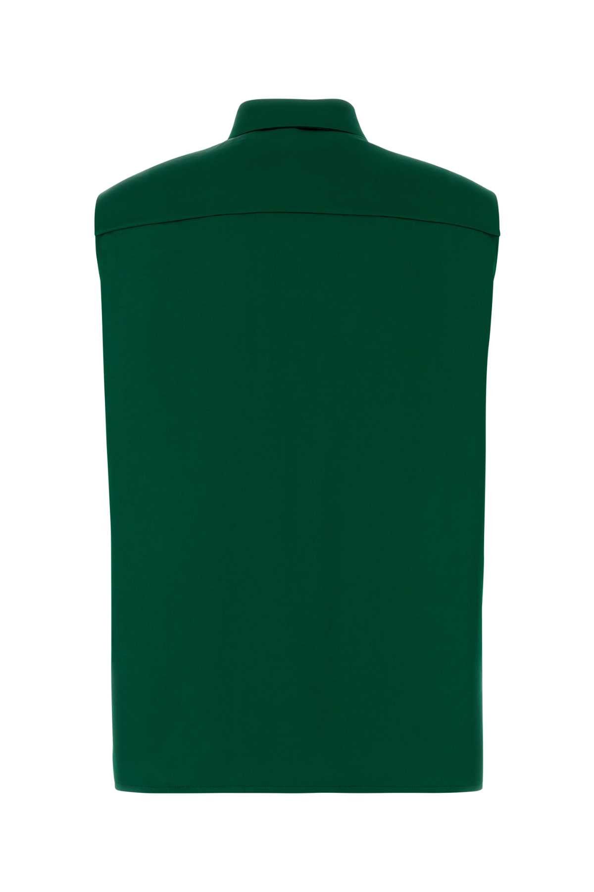 Versace Emerald Green Satin Blouse Size S / US 4 / IT 40 - 2 Thumbnail