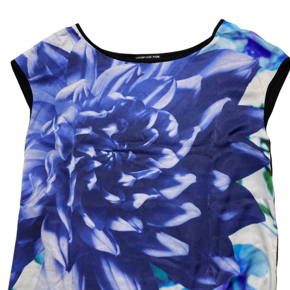 Other Other VIVIENNE TAM Flower Print Sleeveless Blouse Textile Tops DUTY FREE for USA Size ONE SIZE - 3 Thumbnail
