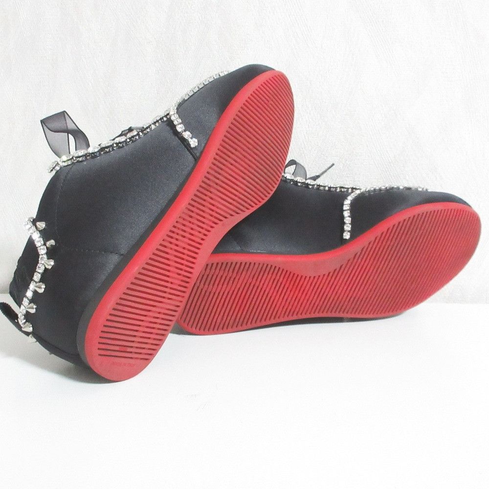 Christian Louboutin Christian Louboutin Christian Louboutin Eleonora Strass Satin Sneakers Textile Shoes DUTY FREE for USA Size ONE SIZE - 9 Thumbnail