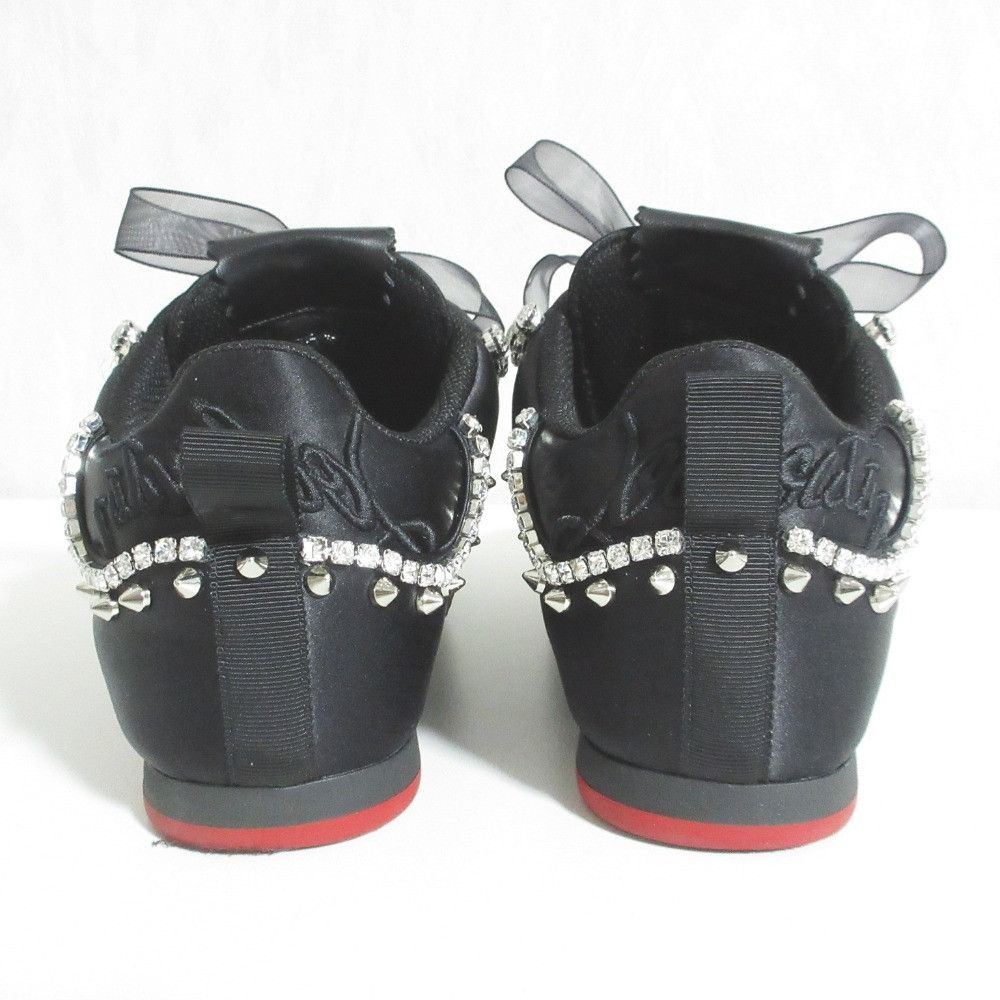 Christian Louboutin Christian Louboutin Christian Louboutin Eleonora Strass Satin Sneakers Textile Shoes DUTY FREE for USA Size ONE SIZE - 4 Thumbnail