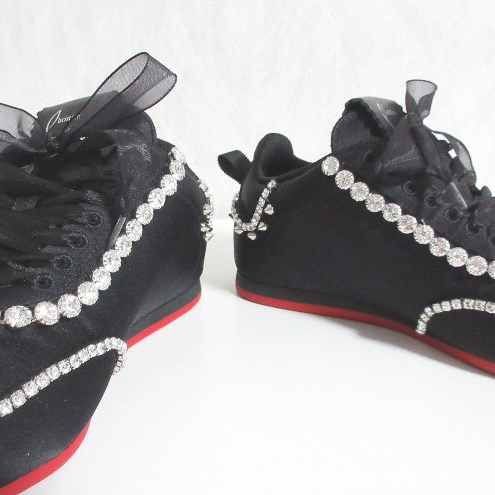 Christian Louboutin Christian Louboutin Christian Louboutin Eleonora Strass Satin Sneakers Textile Shoes DUTY FREE for USA Size ONE SIZE - 6 Thumbnail