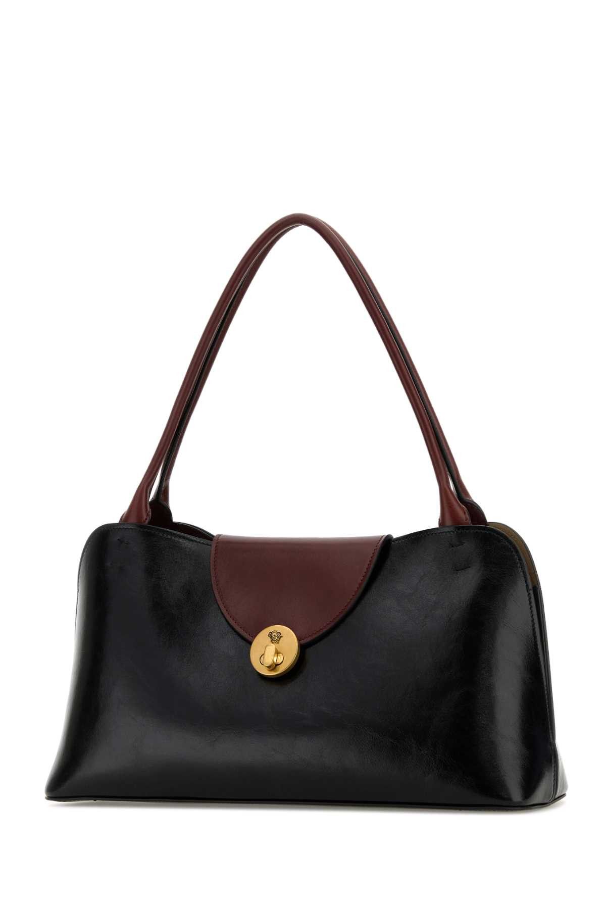 Versace Black Leather Medium Shoulder Bag Size ONE SIZE - 2 Thumbnail
