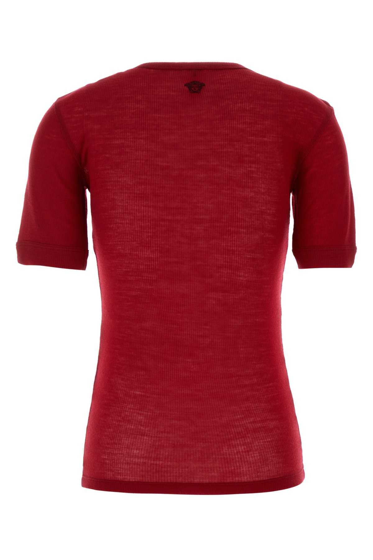 Versace Red Wool T-Shirt Size S / US 4 / IT 40 - 2 Thumbnail