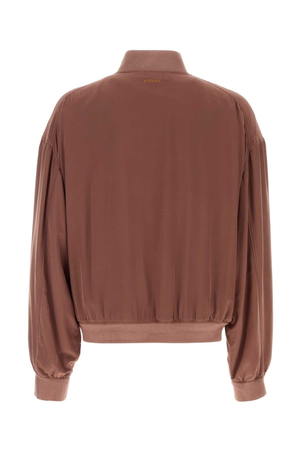 Versace Antiqued Pink Silk Bomber Jacket Size US L / EU 52-54 / 3 - 2 Thumbnail