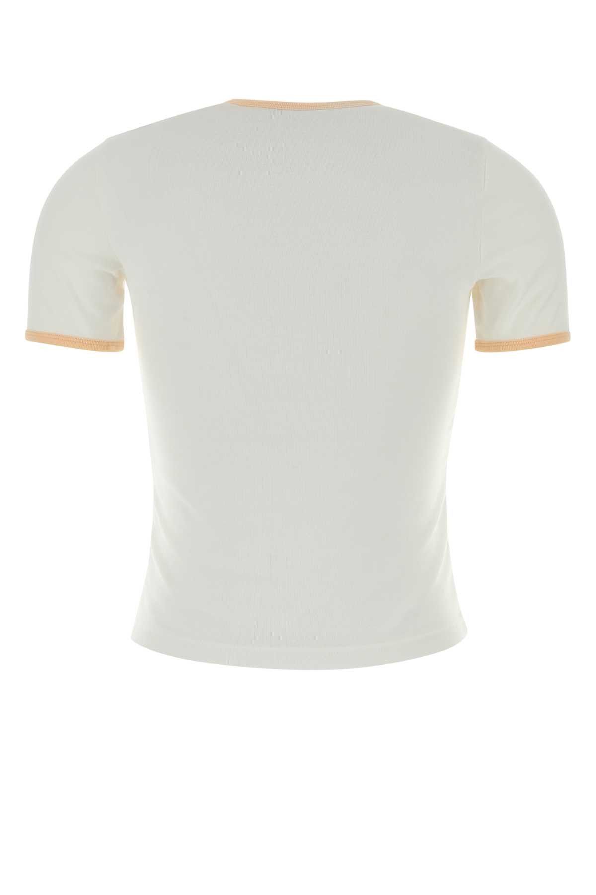Courreges White Cotton T-Shirt Size S / US 4 / IT 40 - 2 Thumbnail