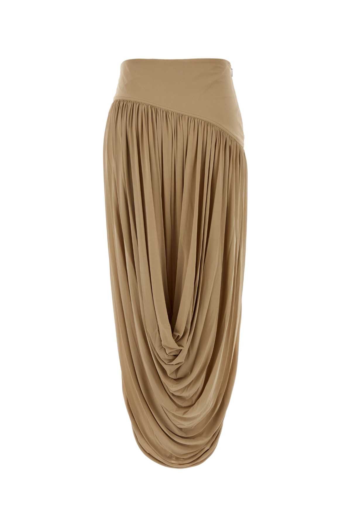 Salvatore Ferragamo Beige Jersey Skirt Size 26" / US 2 / IT 38 - 2 Thumbnail