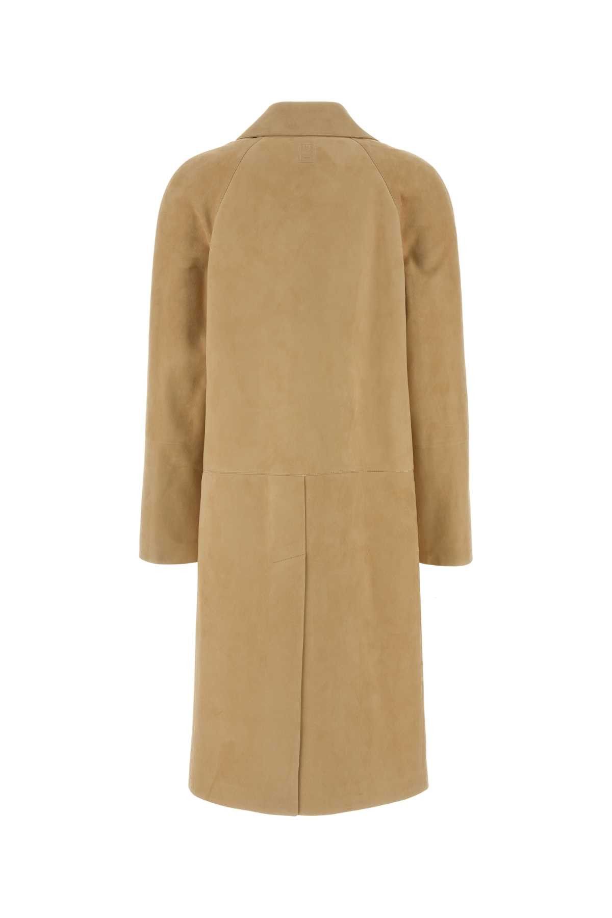 Salvatore Ferragamo Beige Suede Coat Size XS / US 0-2 / IT 36-38 - 2 Thumbnail