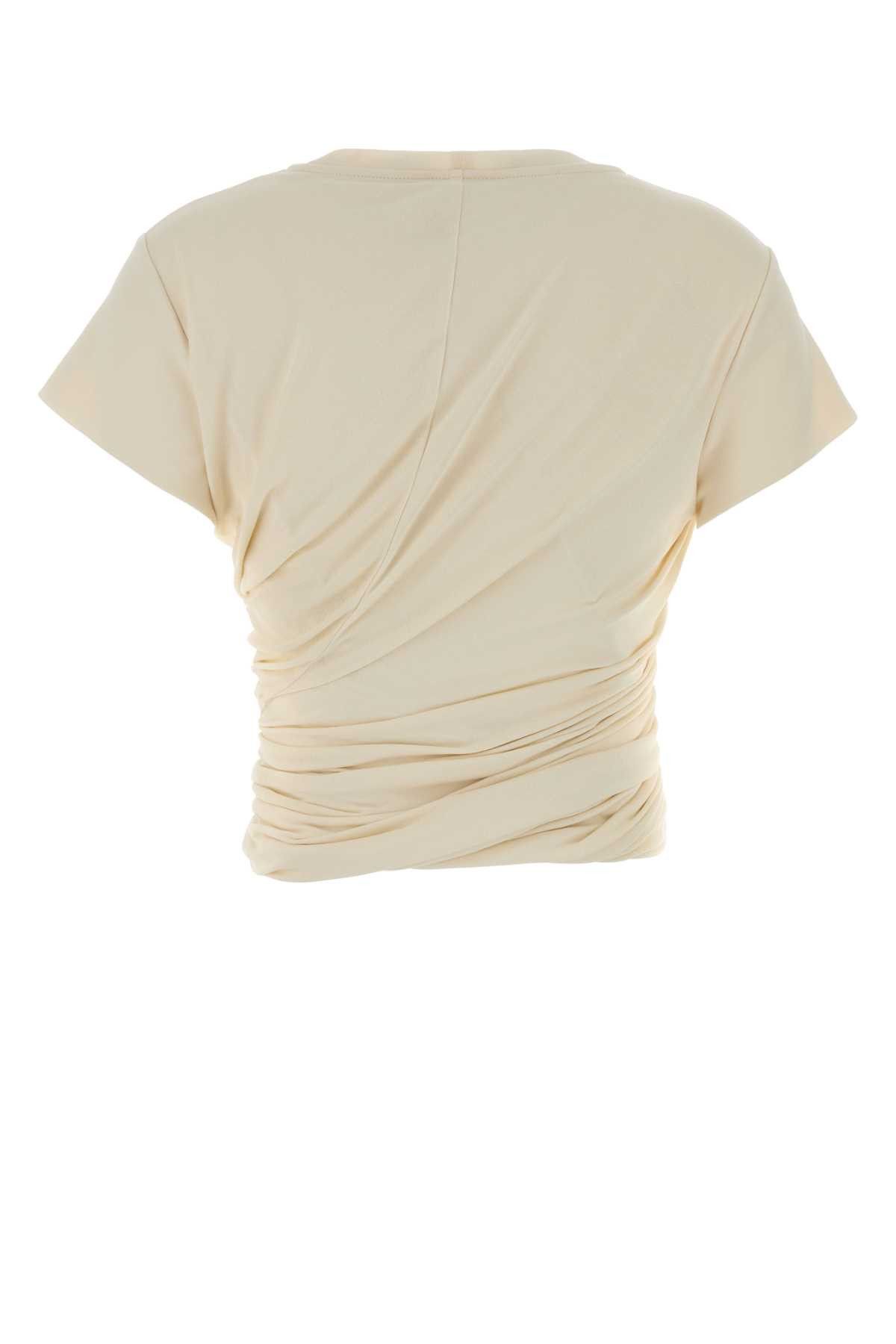 Magda Butrym Ivory Stretch Cotton T-Shirt Size XS / US 0-2 / IT 36-38 - 2 Thumbnail