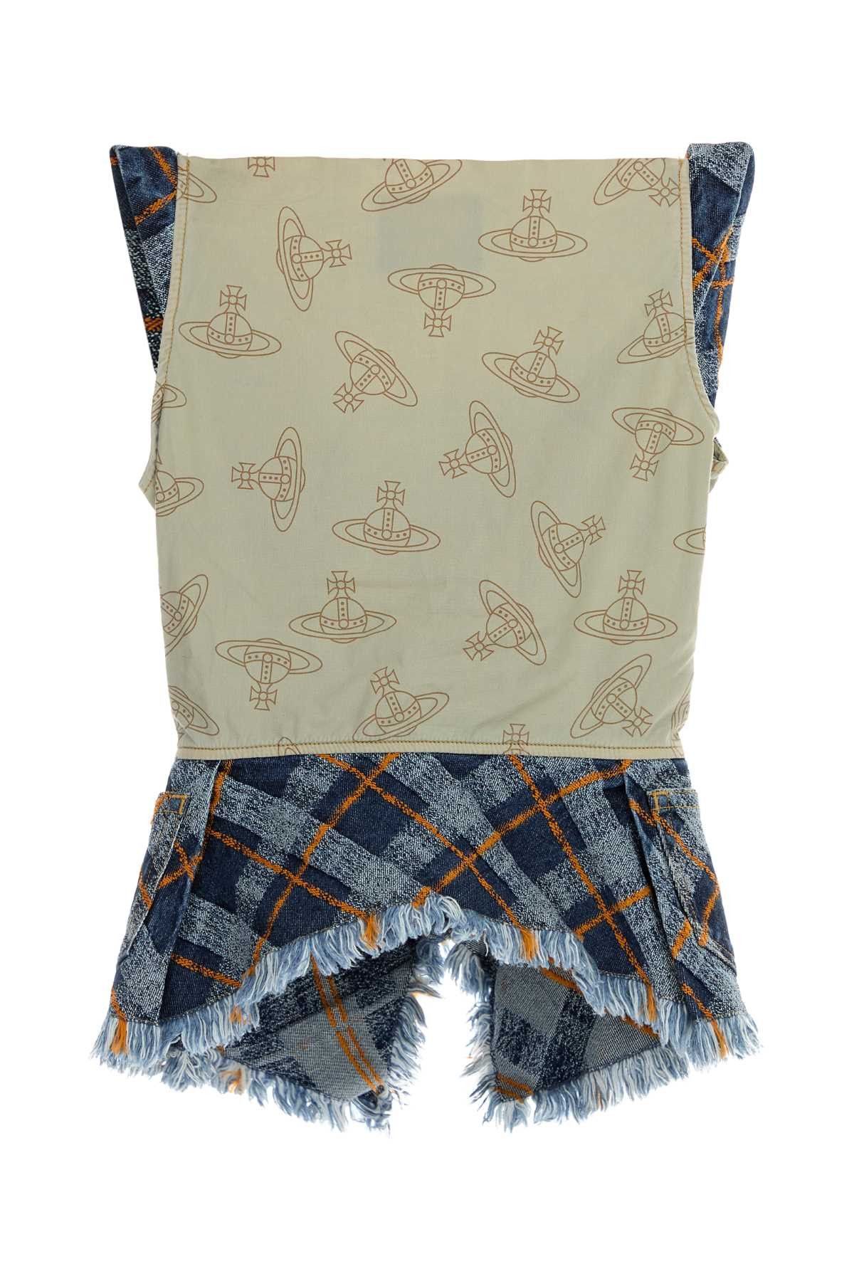 Vivienne Westwood Embroidered Denim Monday Vest Size XS / US 0-2 / IT 36-38 - 2 Thumbnail