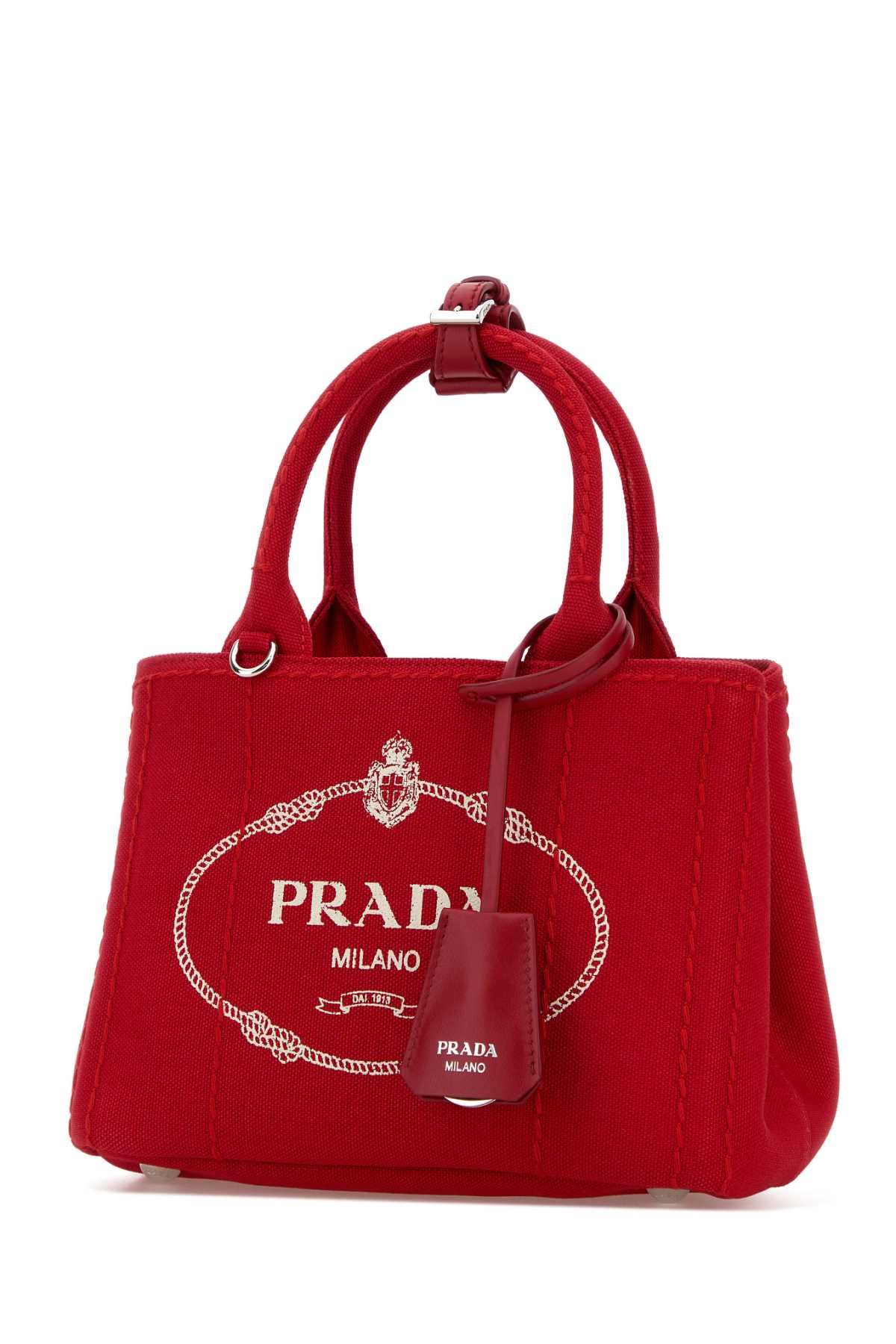Prada Red Canvas Mini Prada Jardiniã¨Re Handbag Size ONE SIZE - 2 Thumbnail