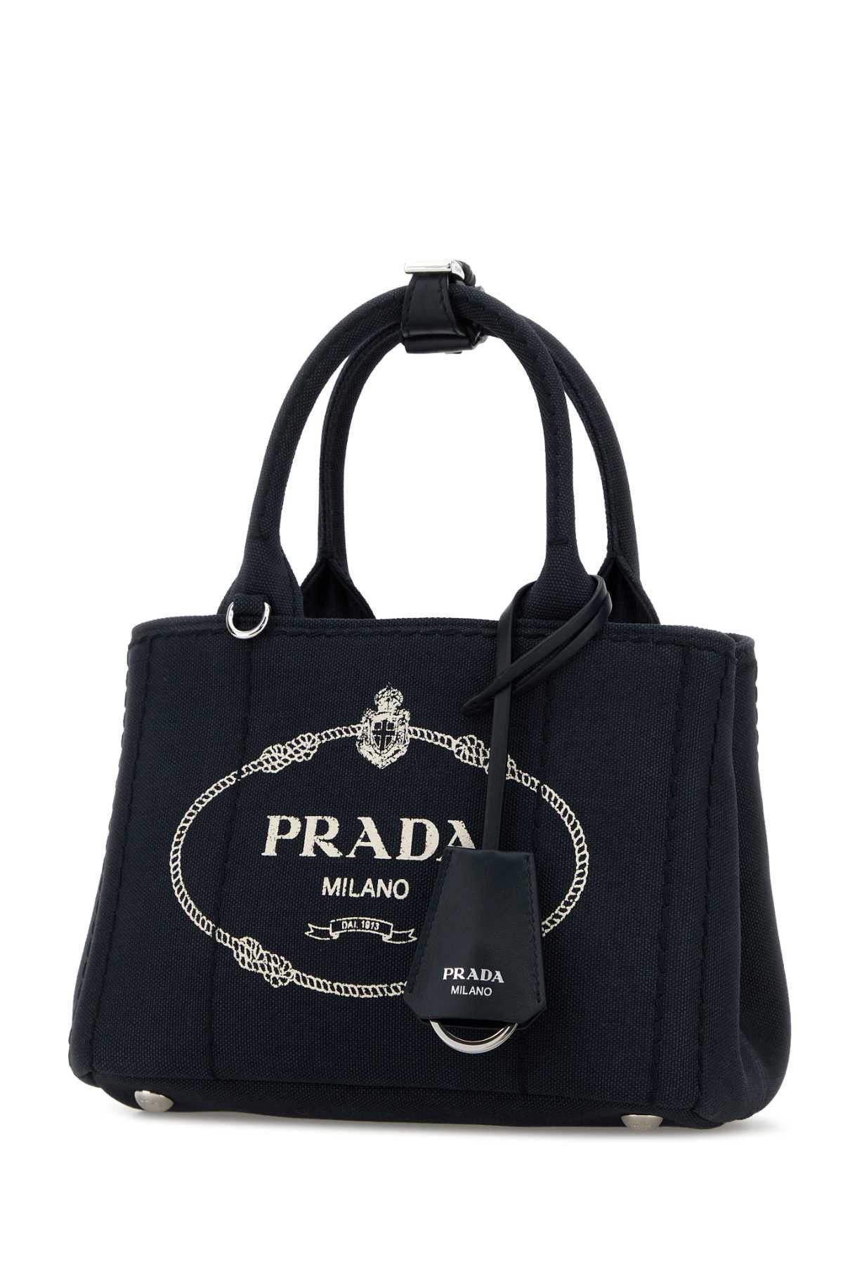 Prada Dark Blue Canvas Mini Prada Jardiniã¨Re Handbag Size ONE SIZE - 2 Thumbnail