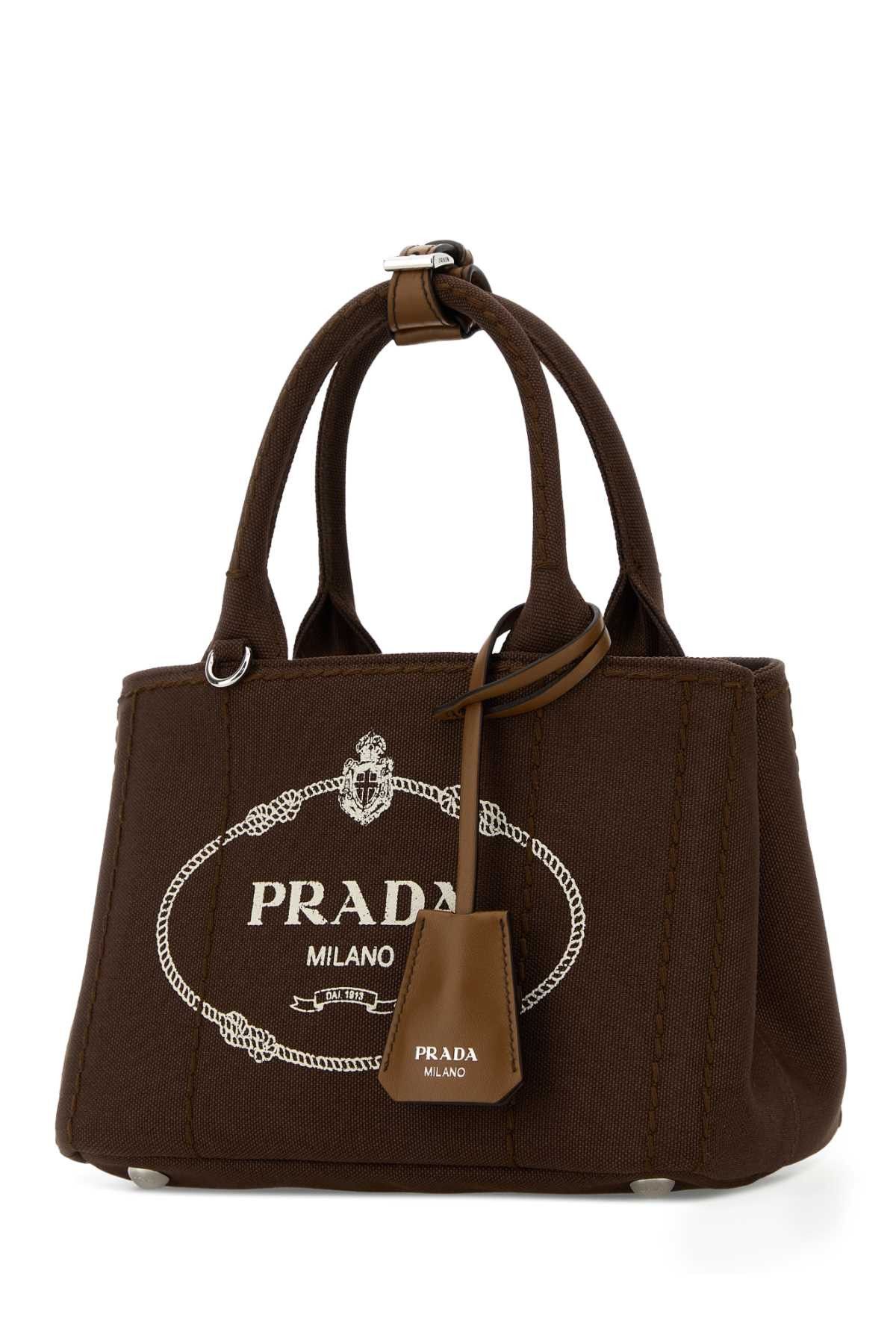 Prada Brown Canvas Mini Prada Jardiniã¨Re Handbag Size ONE SIZE - 2 Thumbnail