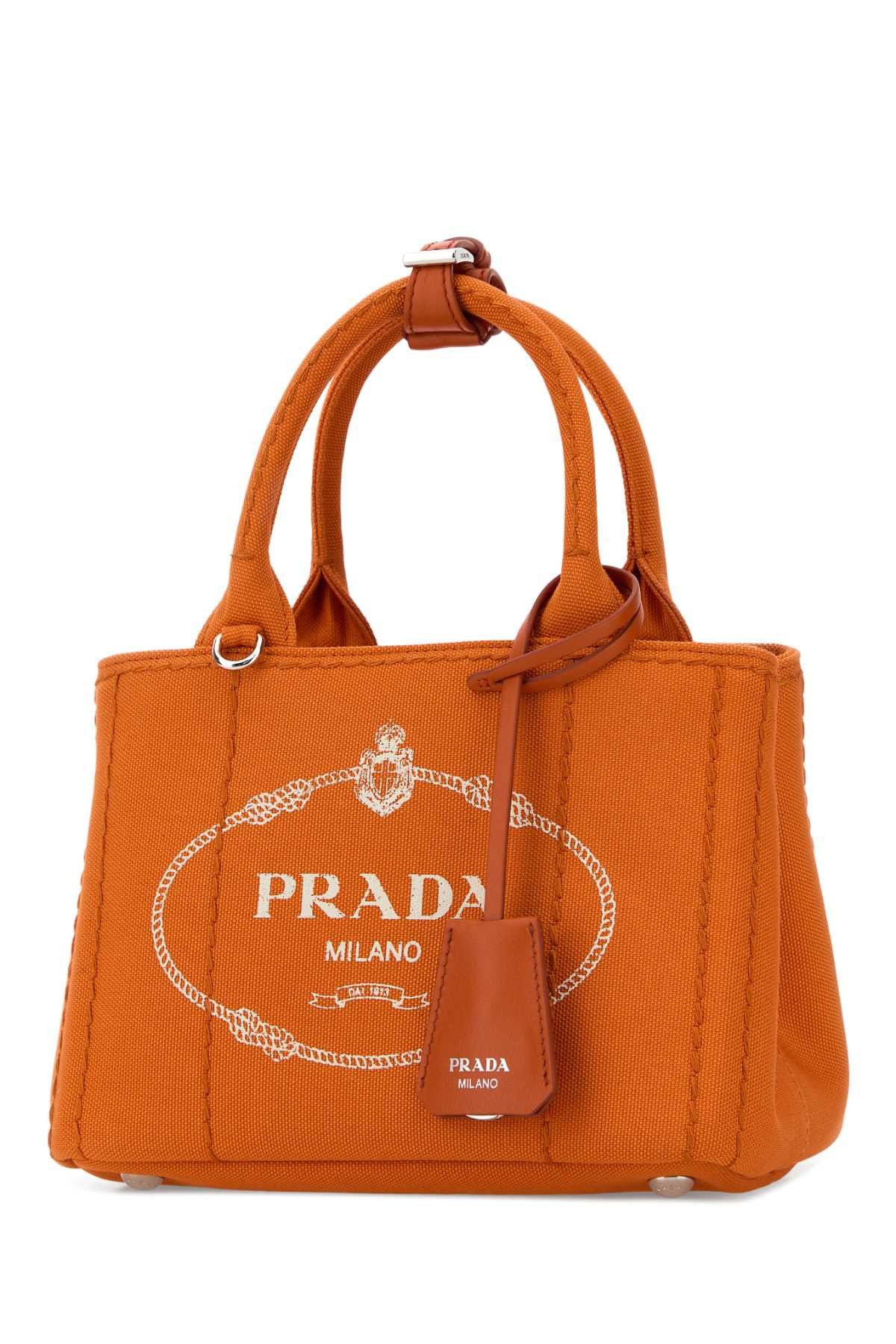 Prada Orange Canvas Mini Prada Jardiniã¨Re Handbag Size ONE SIZE - 2 Thumbnail