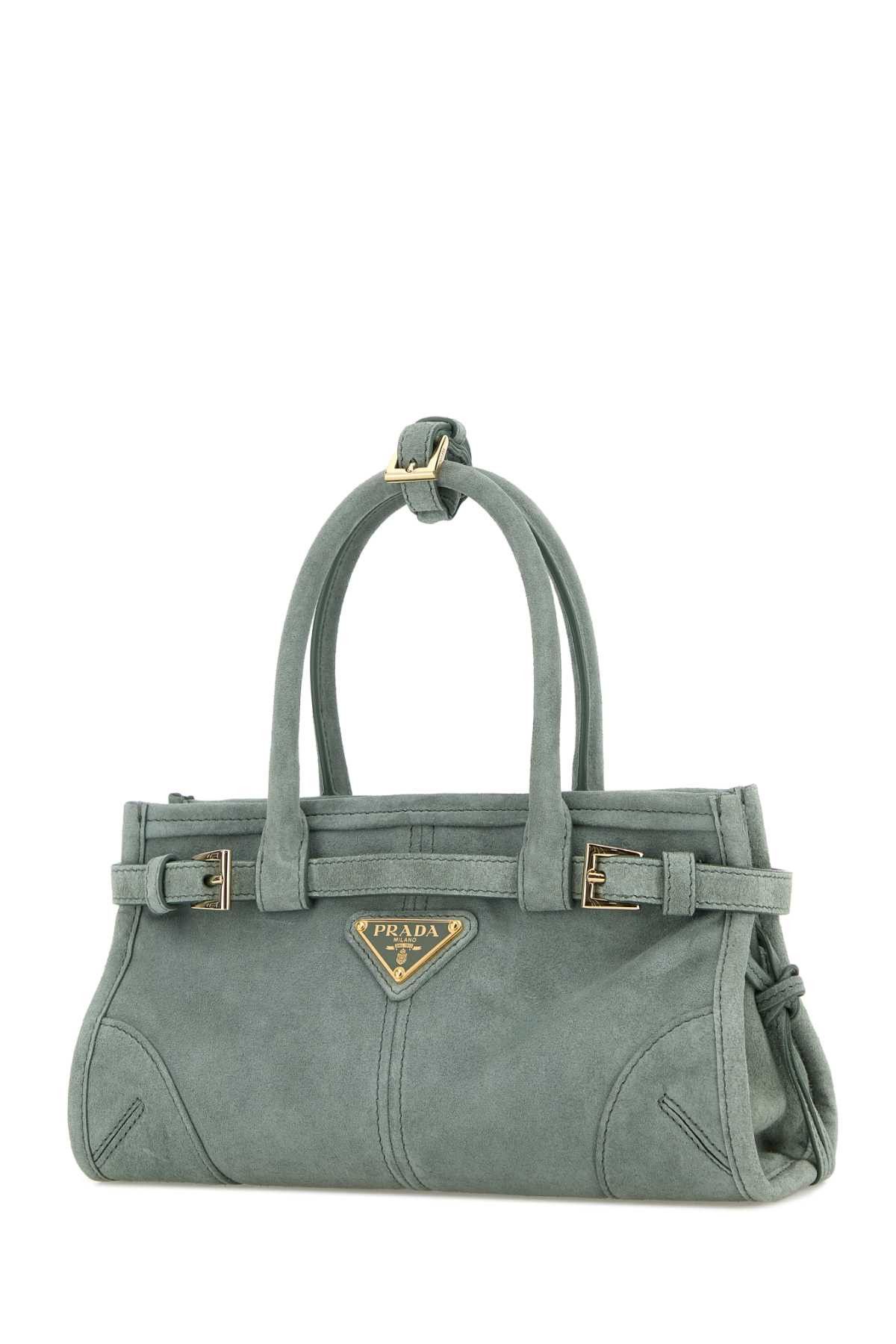 Prada Sea Green Suede Mini Prada Bonnie Handbag Size ONE SIZE - 2 Thumbnail